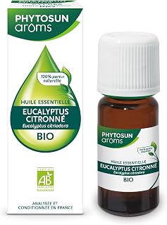 PHYTOSUN AROMS - Huile Essentielle d'Eucalyptus Citronné Bio - HEBBD - 100% Pure & Naturelle - 100% Bio - Analysée & Conditionnée en France - 10 ml