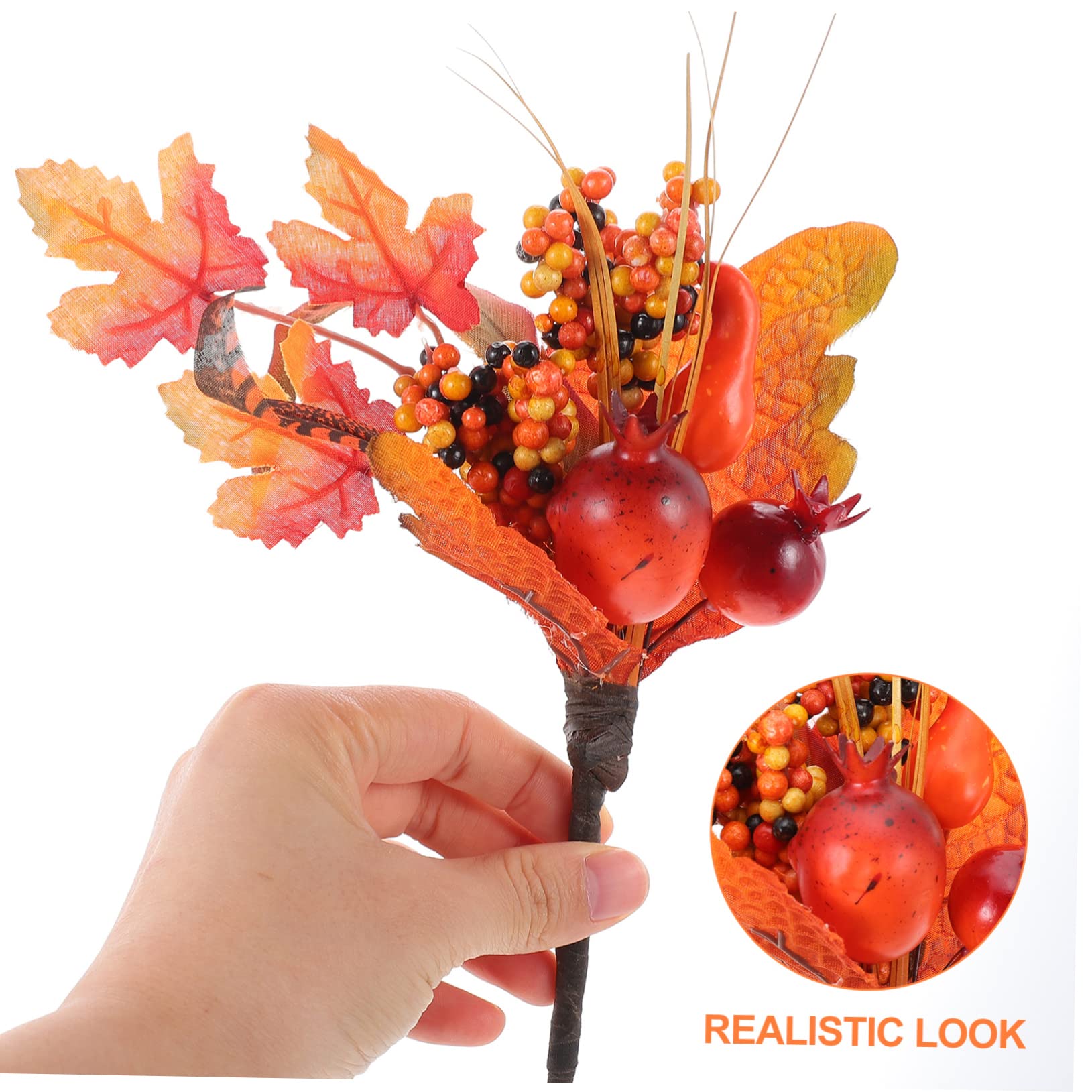 PRETYZOOM 8 STK Kürbis-Ahorn-Zweige herbstdeko Halloween Dekoration gefälschte Halloween-Pflanze künstliches Ahornblatt gefälschte Ahornblätter Kürbis -Kürbisblatt-Picks Plastik