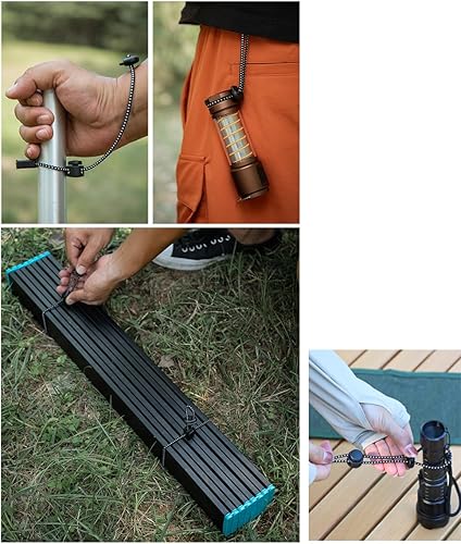 Miniatura 7 de Paquete de 5 unidades de mochila de campamento con sujetadores de cuerda elástica, soporte para bastones de trekking, cuerdas elásticas, organizador