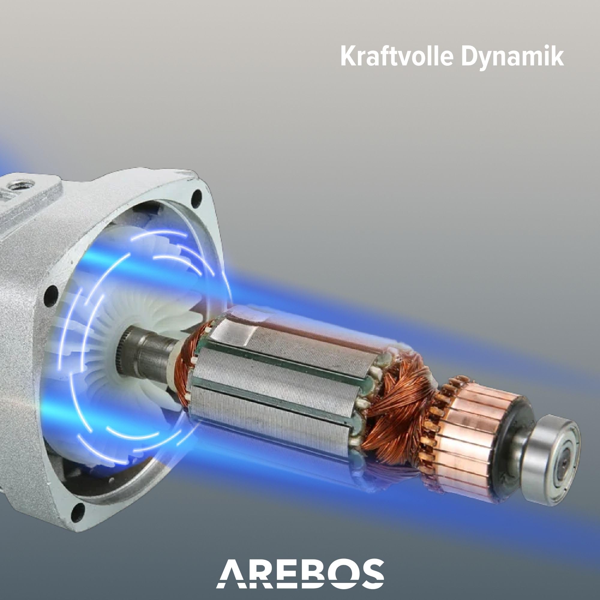 Arebos Exzenter Auto Poliermaschine Autolack Schleifer | 2100W | 3300 Schwingungen/Minute | 4 Verschiedene Aufsätze | Großer Polierteller | verstellbare Geschwindigkeitsstufen | Inkl. Zubehör