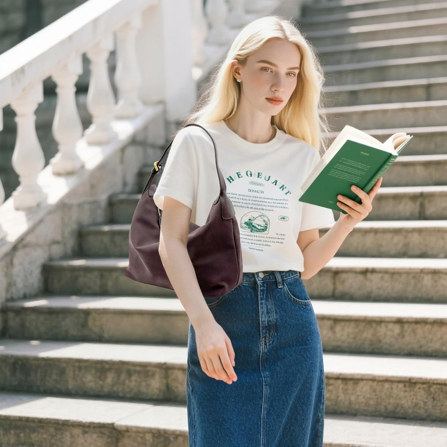 Women's Hobo Bag with Adjustable Long Strap, Matte PU Leather Shoulder Bag, Large Capacity Crossbody Bag for Daily & Travel - Image 3