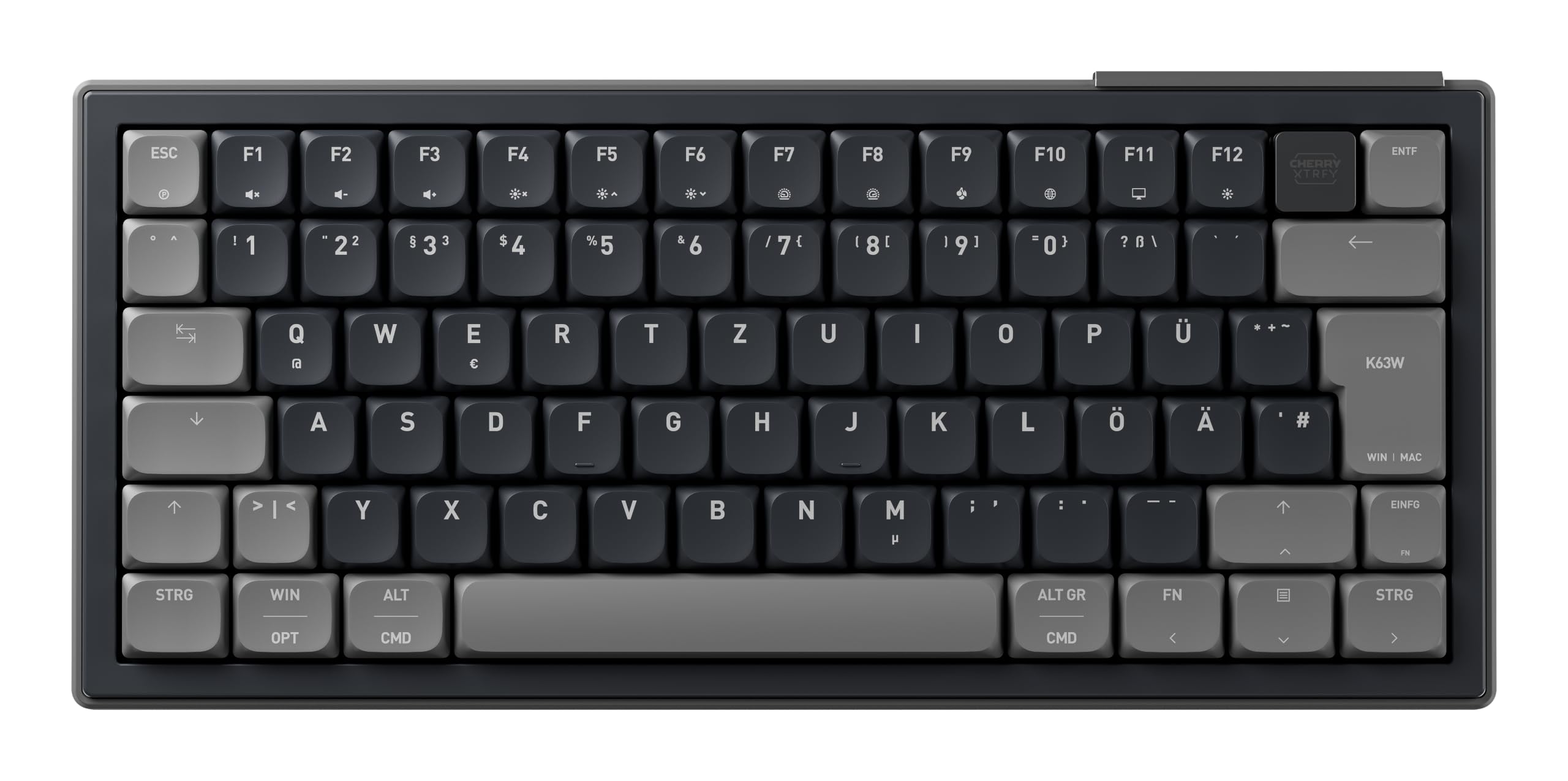 K63W Pro Compact Ultra Wideband, Meccanica 70% Low Profile Gaming Keyboard, Connessione UWB Wireless, 8000Hz, MX LP 2.0 RED Switch, Ricaricabile, Layout DE (QWERTZ), Nero
