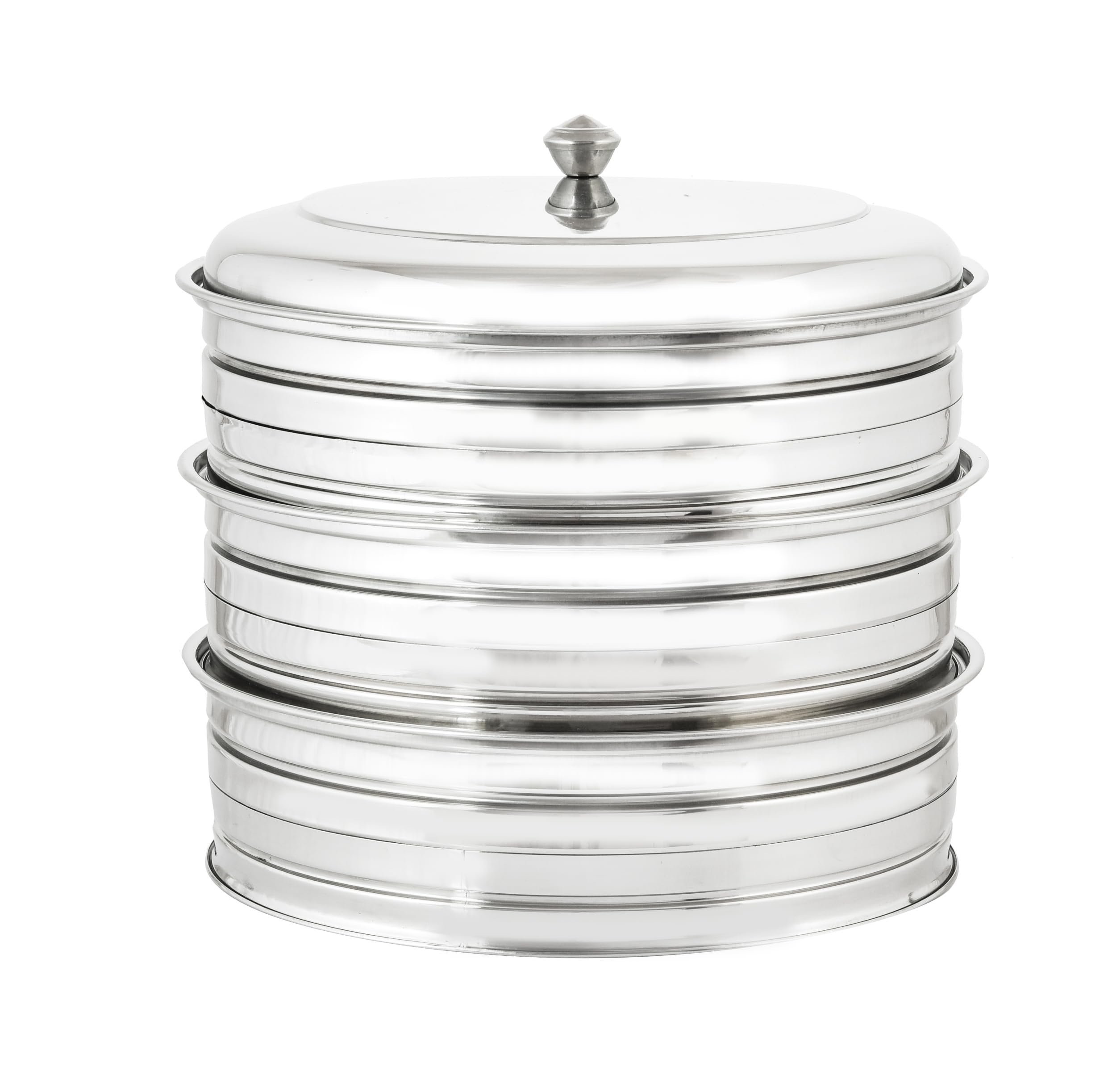 VJR Stainless Steel Communion Tray Set with Cover - Pack 3 Holds 120 Food-Grade Cups | Durable, Polished Church Communion Servingware for Worship Services