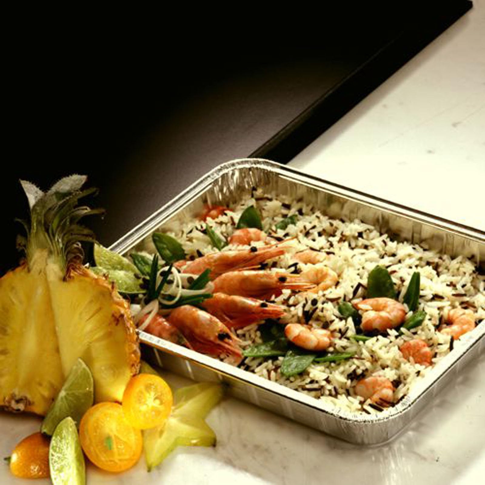 300 menú de cáscara + tapa, alimentos 930 ml 22,7 cm x 17,7 cm x 3 cm Alu