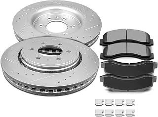 SCITOO Front Brake Kits Drill & Slotted Brakes Rotor Brake Pads:D1414;54153