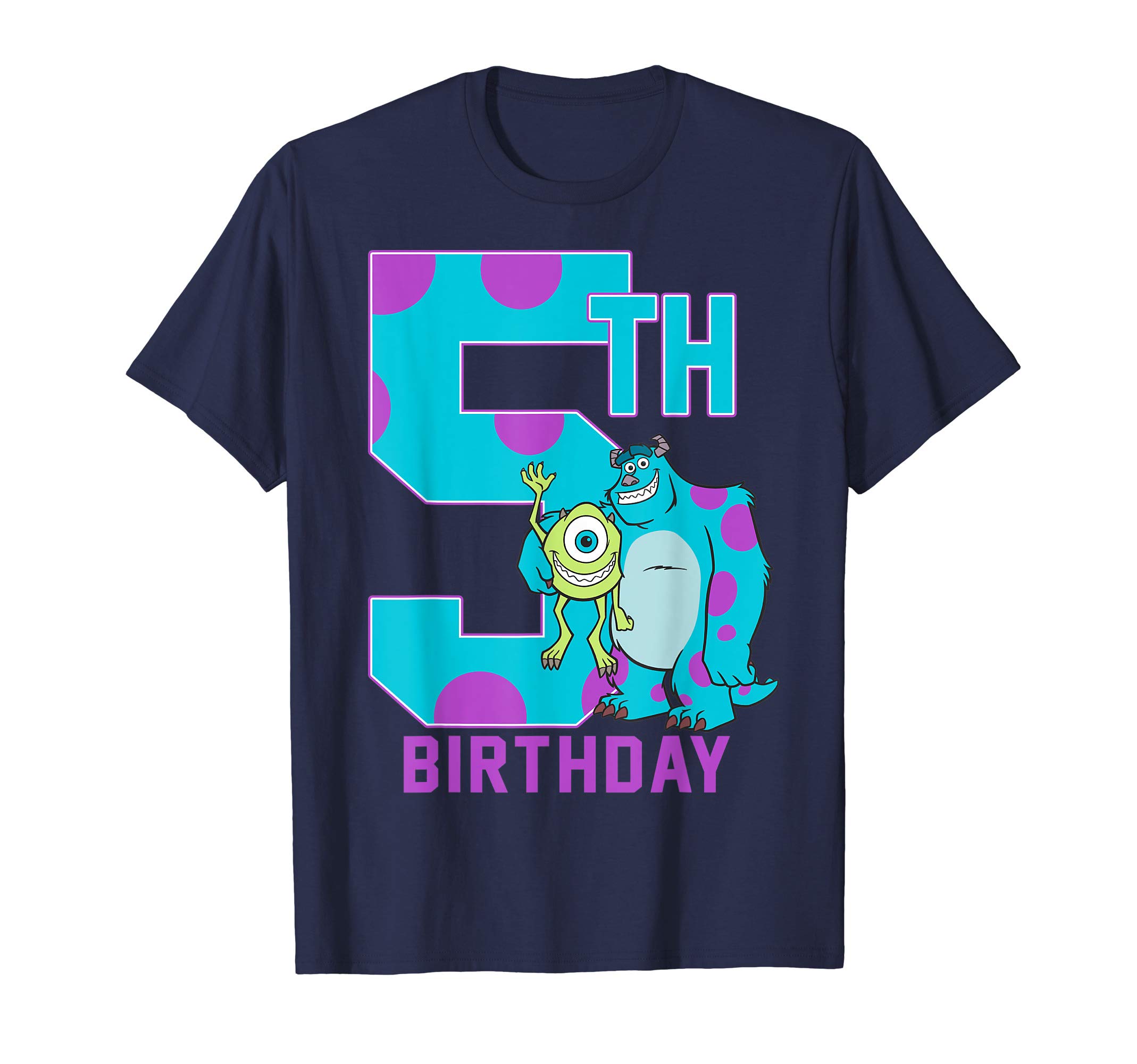 DisneyPixar Monsters Inc. Mike & Sully Happy 5th Birthday T-ShirtOEKO-TEX STANDARD 100