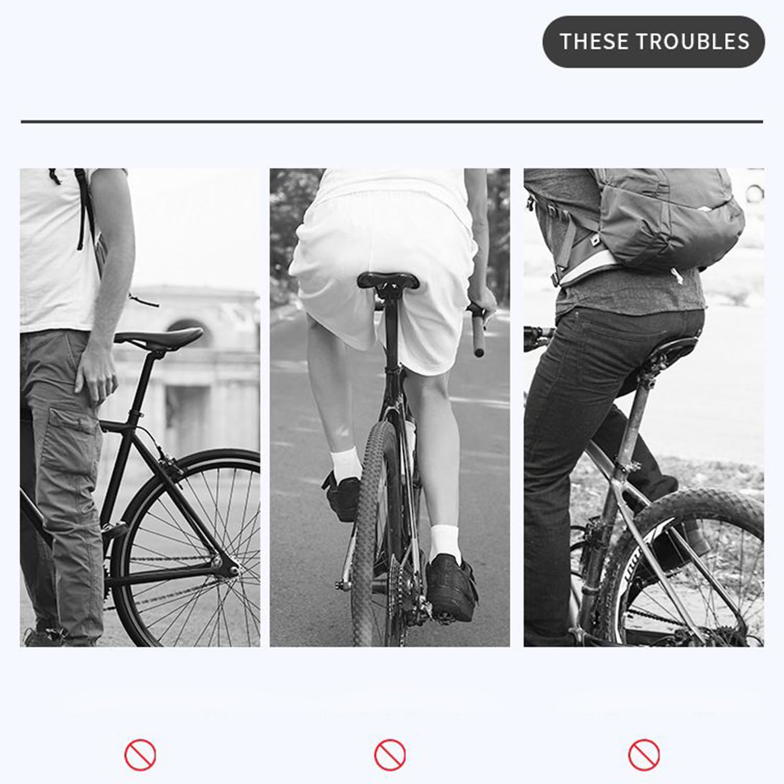 Asiento de bicicleta de carretera | Asiento de bicicleta transpirable y cómodo para mujer - Accesorios de ciclismo gruesos ergonómicos para montar al aire libre, viajes, viajes de excursión