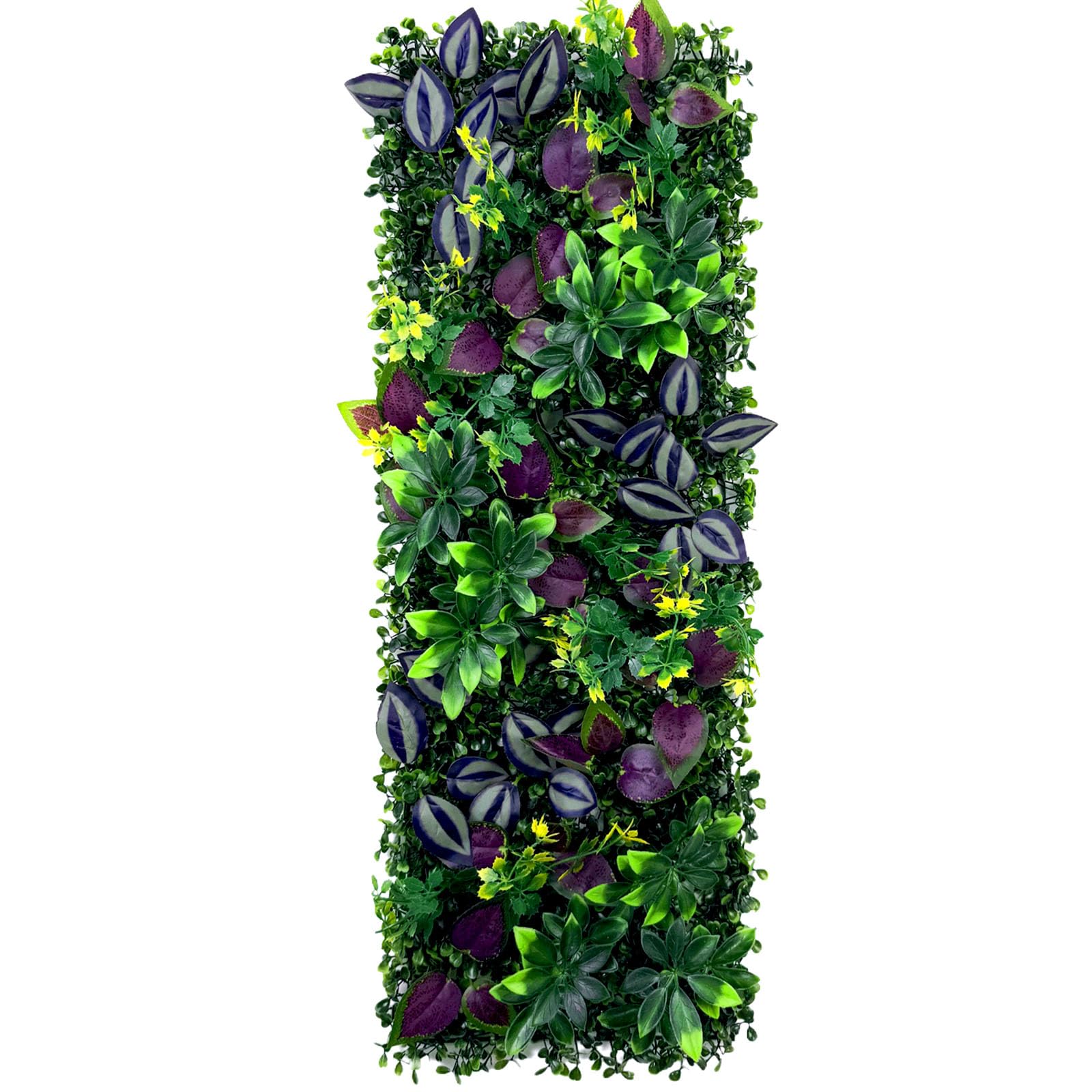 AGARES Artificial Green Wall Panel 25×75cm, Lifelike Faux Plant Wall Decor, Modular Fake Grass & Flower Wall for Background Wall, Feature Wall, Wedding and Store Display (F)