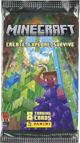 Miniatura 2 de Panini Minecraft Trading Cards 3-Create, Explore, Survive Caja de 18 bolsillos, 004734BOX18F