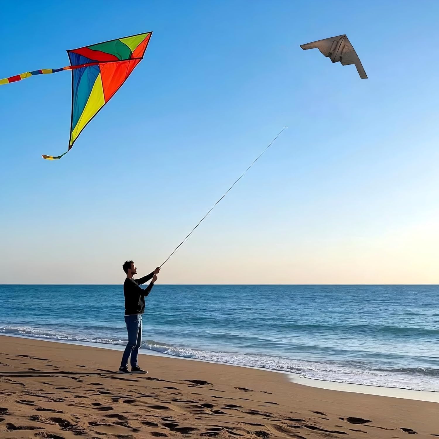 Big Kite, B2 Bomber Model Kites,1:26Perfect Remake, A Kite of Choice for Adults and Military hobbyists、Equipped with 300 metres /984 Foot String Plate and a Pair of Cut-Resistant Gloves - Image 2