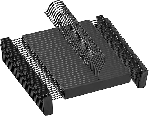 NORTHERN BROTHERS Paquete de 30 perchas negras para pantalones, perchas para faldas con clips, perchas de plástico para pantalones, pantalones