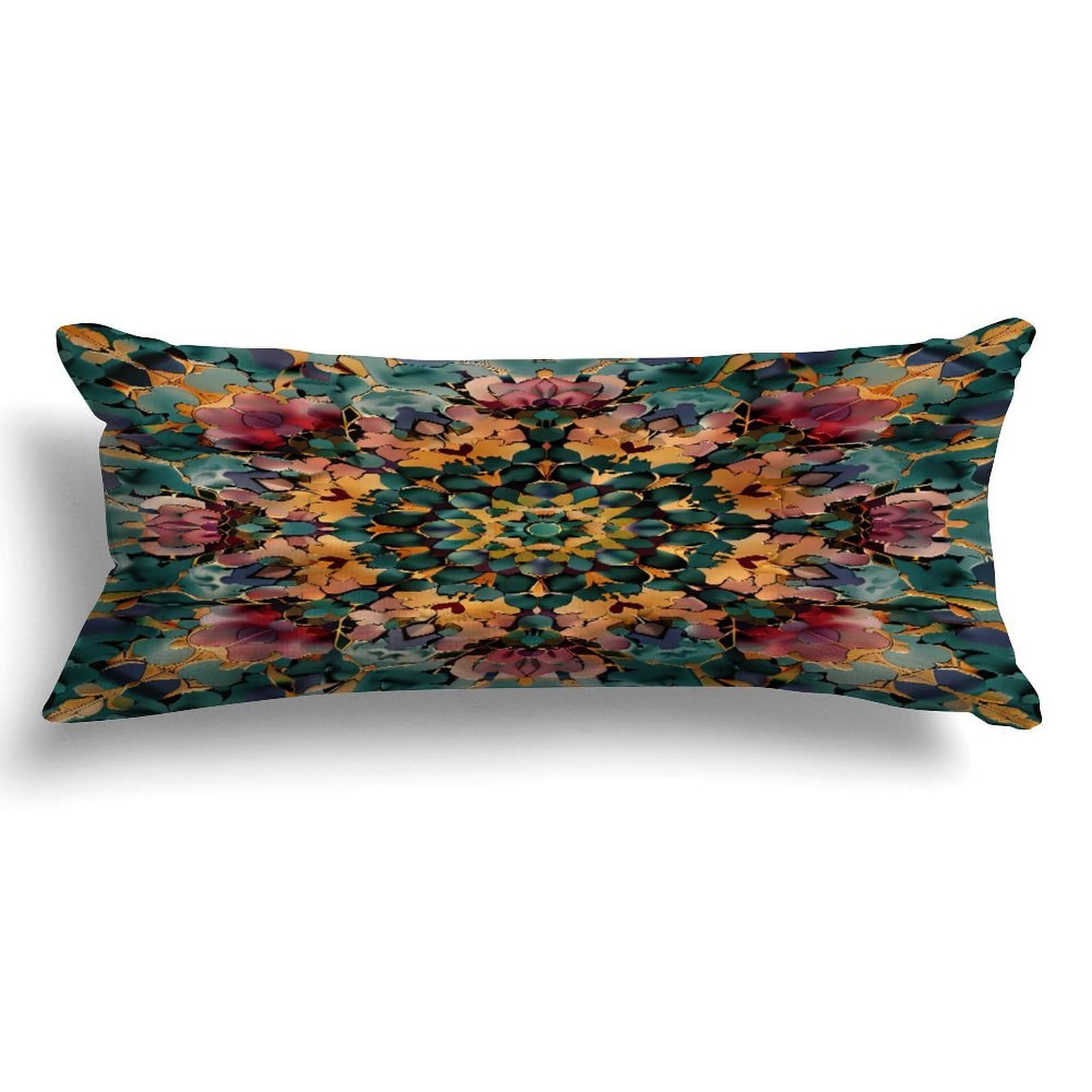 Watercolor Portuguese Abstract Damask Decorative Long Body Pillow Cover Case for Bedding Sofa Hotel Home Decor,20x54in Long Pillowcase Birthday Gifts for Adults Pregnant Women Kids Girls Teens