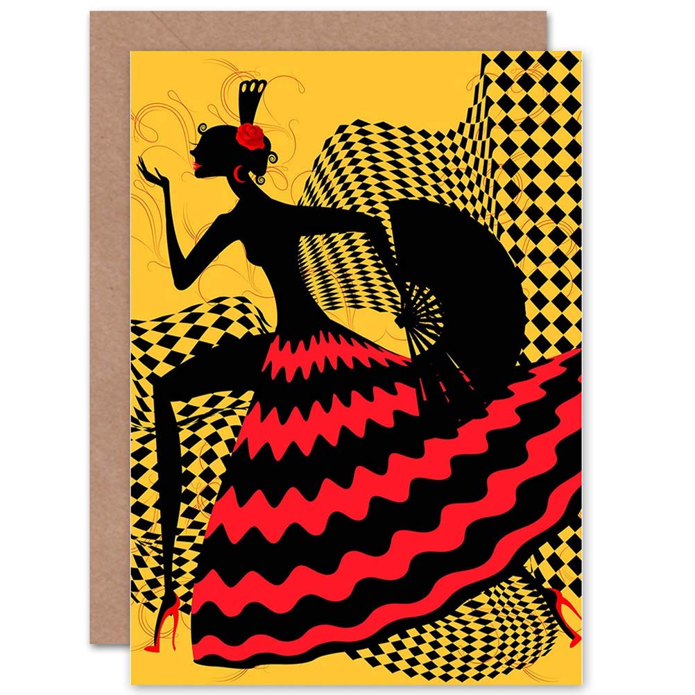 Amazon.com: PAINTING SPANISH FLAMENCO DANCER DESIGN BLANK GREETINGS BIRTHDAY  CARD : Office Products
