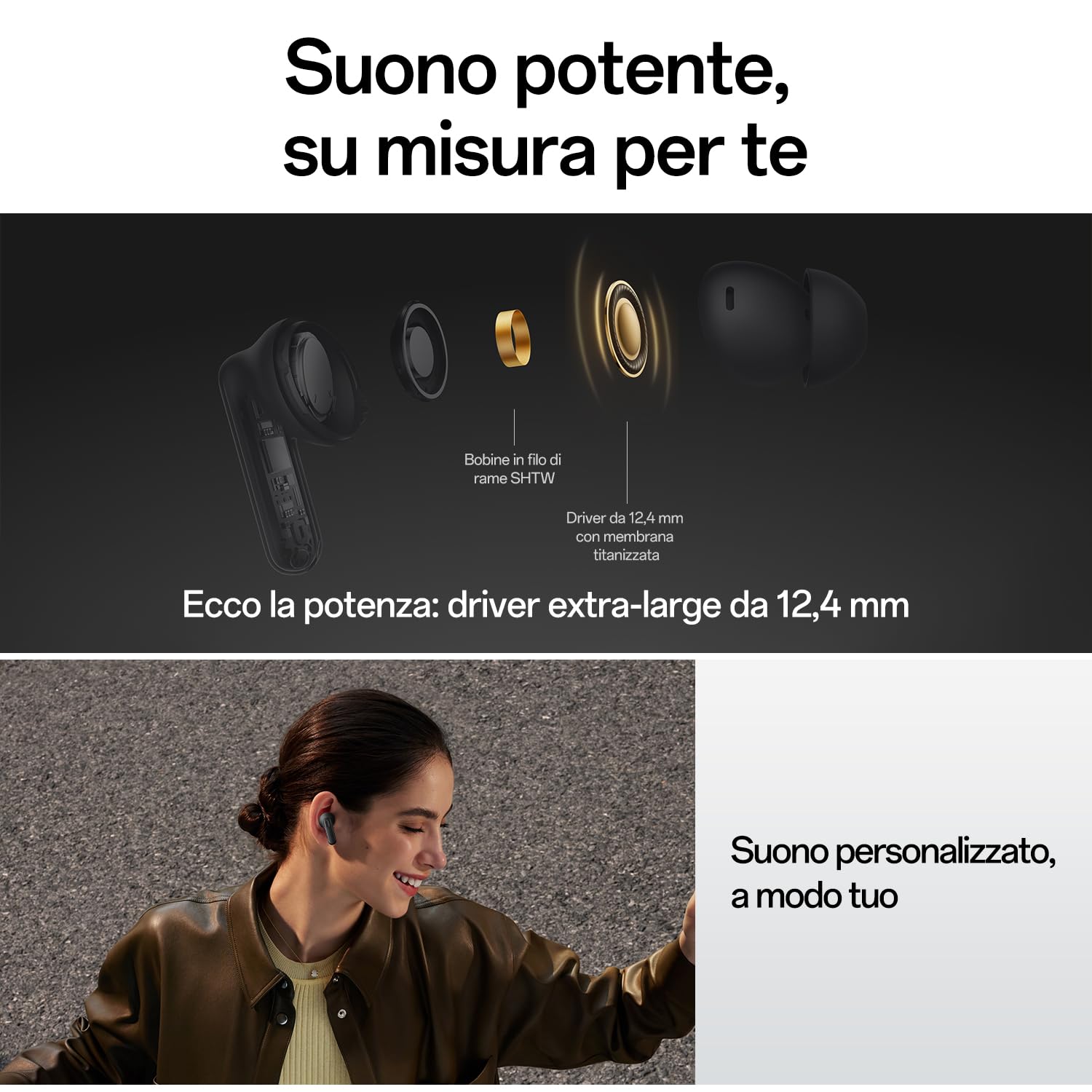 OPPO Enco Buds3 Pro Auricolari Wireless, 54 h Batteria, 12.4mm Driver, IP55 Impermeabile, Bluetooth 5.4, Enco Master EQ, Nero