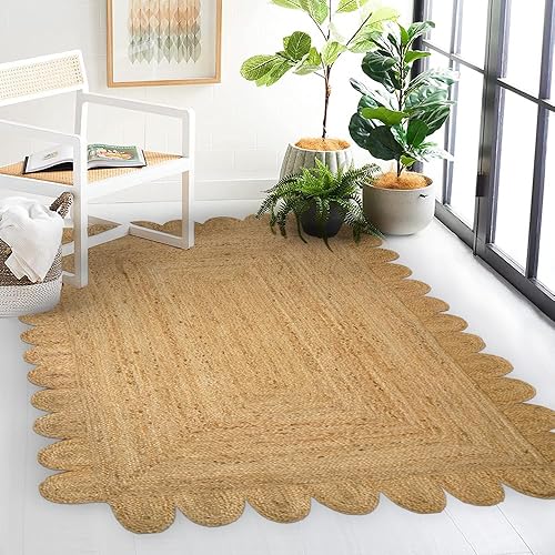 Miniatura 8 de GRUHUM Alfombra rectangular de yute de 2 pies 6 x 14 pies, de fibra natural, color negro, rectangular, de cuero, tejida a mano, estilo bohemio,
