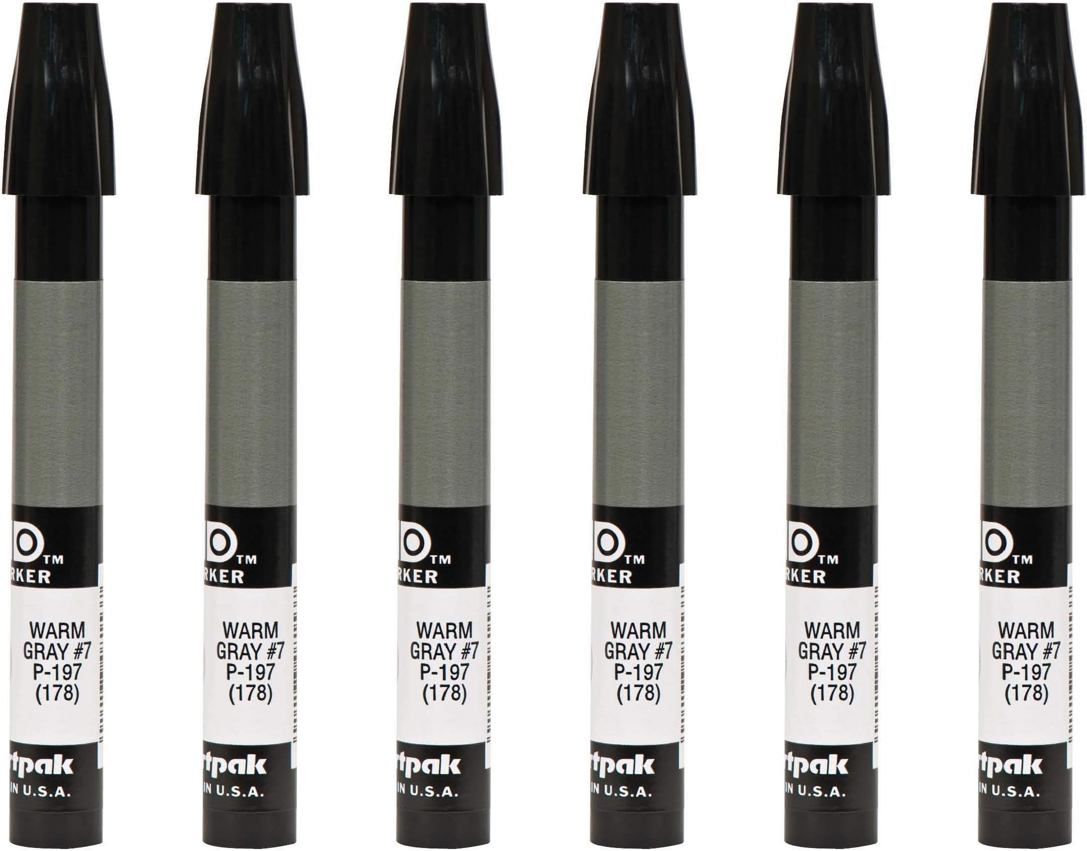 AD Marker The Original Chartpak, Tri-Nib, Warm Gray 7, Box of 6 (P197)