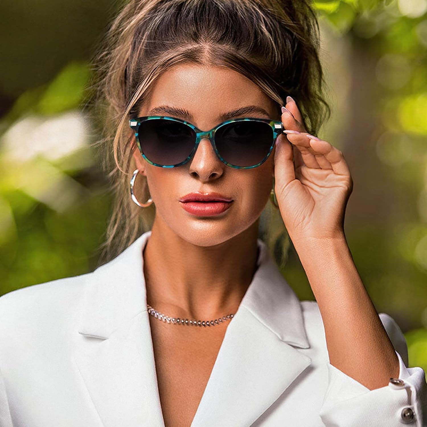 AVAWAY Womens Cat Eye Sunglasses Polarized - Stylish Acetate Frame UV400 Protection for Driving Travel Summer Outings - Image 2