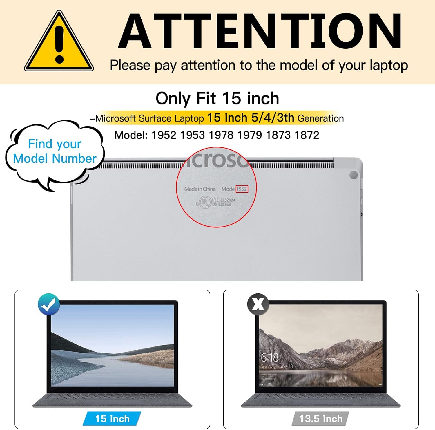 FILMEXT Privacy Screen Protector for Microsoft Surface Laptop 3/4/5th Gen 15 inch Model 1952 1953 1978 1979 1873 1872, Full Removable Surface Laptop Privacy Screen 15" Anti-Spy Anti-Glare Blue Light Filter