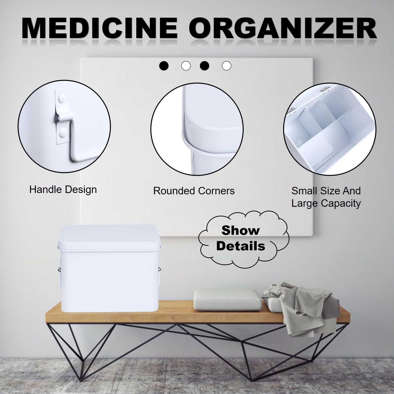 Boîte à médicaments portable grande capacité étui à pilules