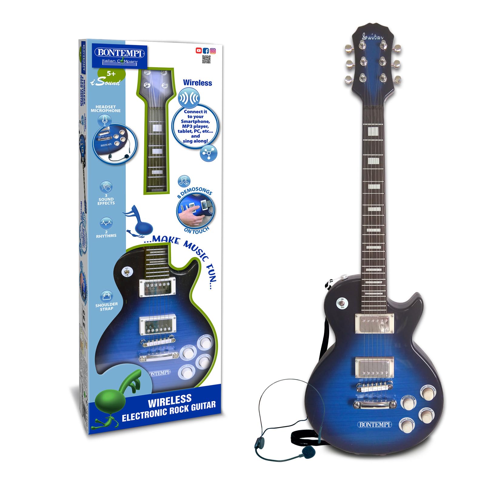 Bontempi | SoundSculpt - Chitarra Elettronica per Esplorare Nuovi Suoni e Creare Musica Senza Limiti con Microfono e Senza Fili