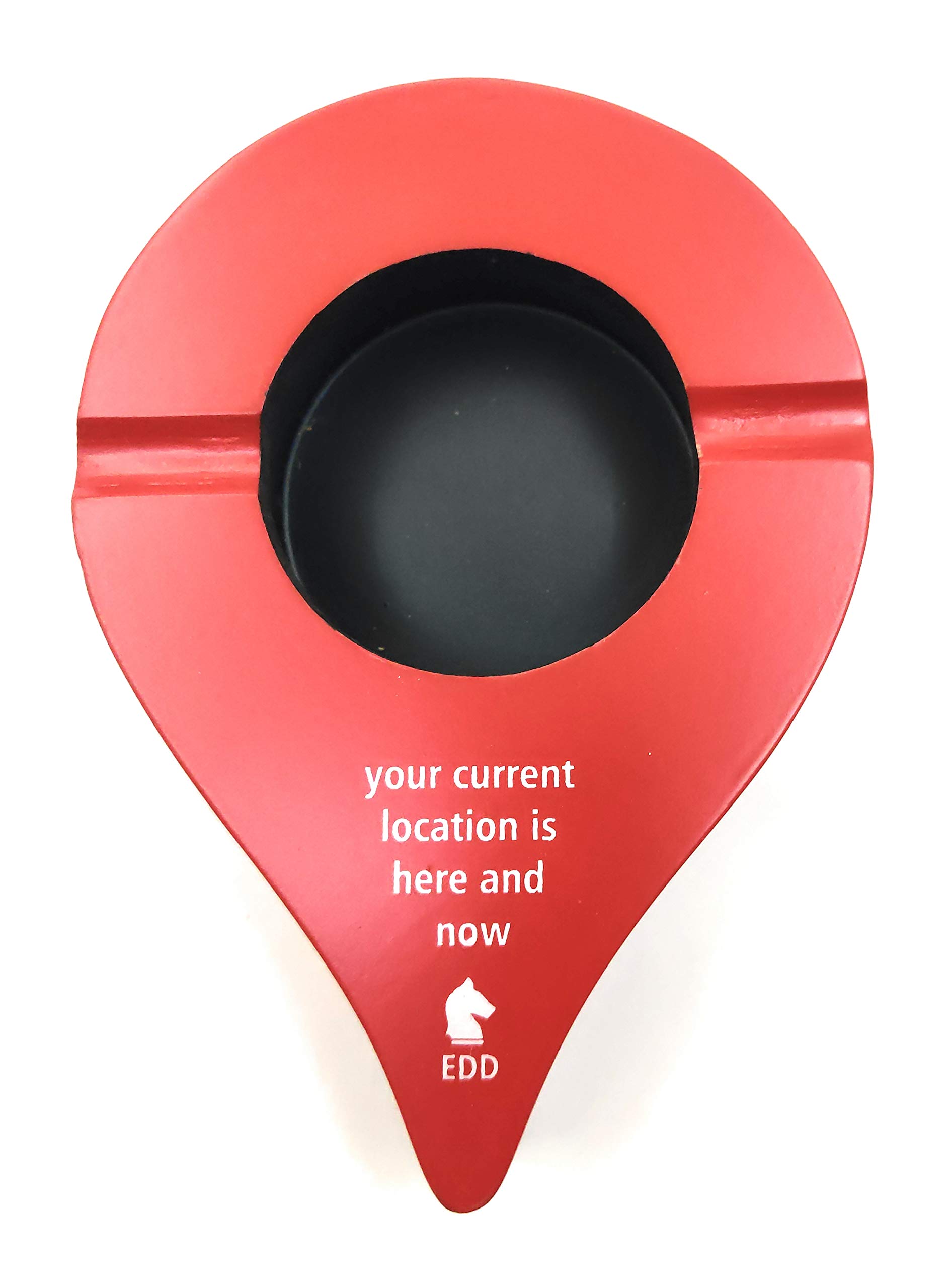 Ek Do Dhai GPS Ashtray Wooden with Metal Casing Red