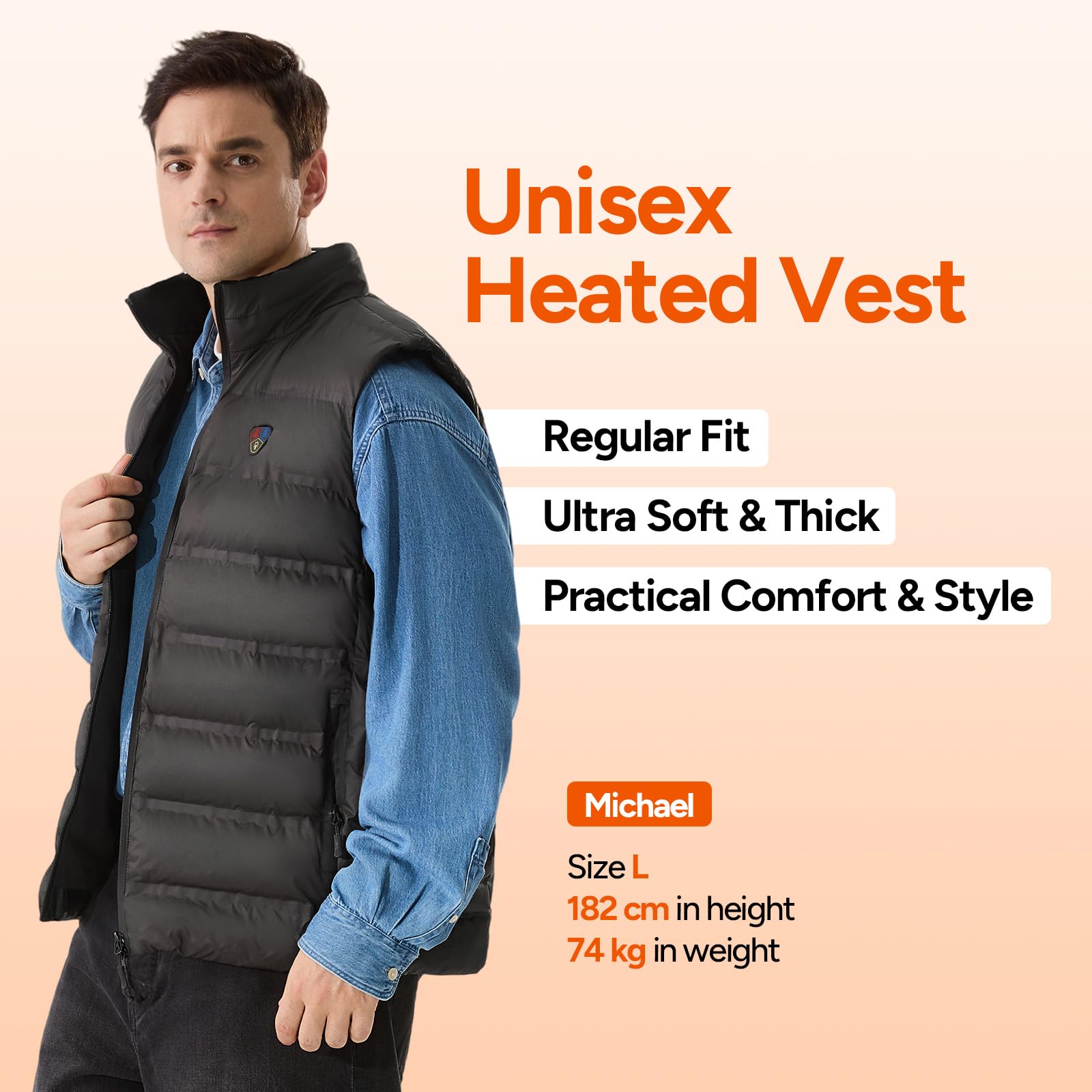 DR.PREPARE Heated Vest Chaleco térmico Unisex adulto (Pack de 1)