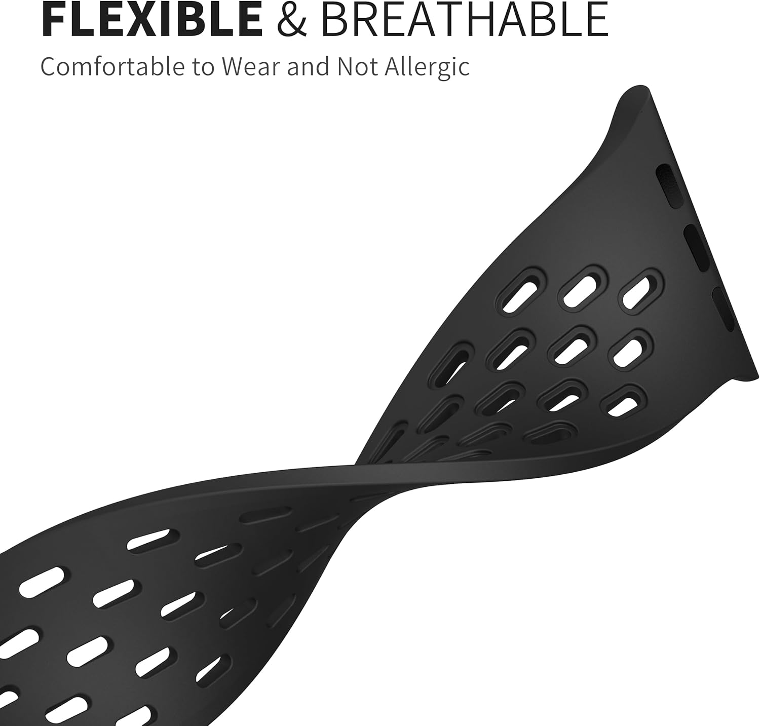 Magnetic Anti Sweat Sport Band/Strap for Apple Watch, Waterproof Breathable Silicone Correas. Para Compatible with iWatch Ultra SE Series 10/9/8/7/6/5/4/3/2/1,For Women Men, 38mm 40mm 41mm 42mm F-Black 1 Pack-38mm/40mm/41mm/(42mm-Series 10) image 7 of 7 B0CQ7F6YJ4