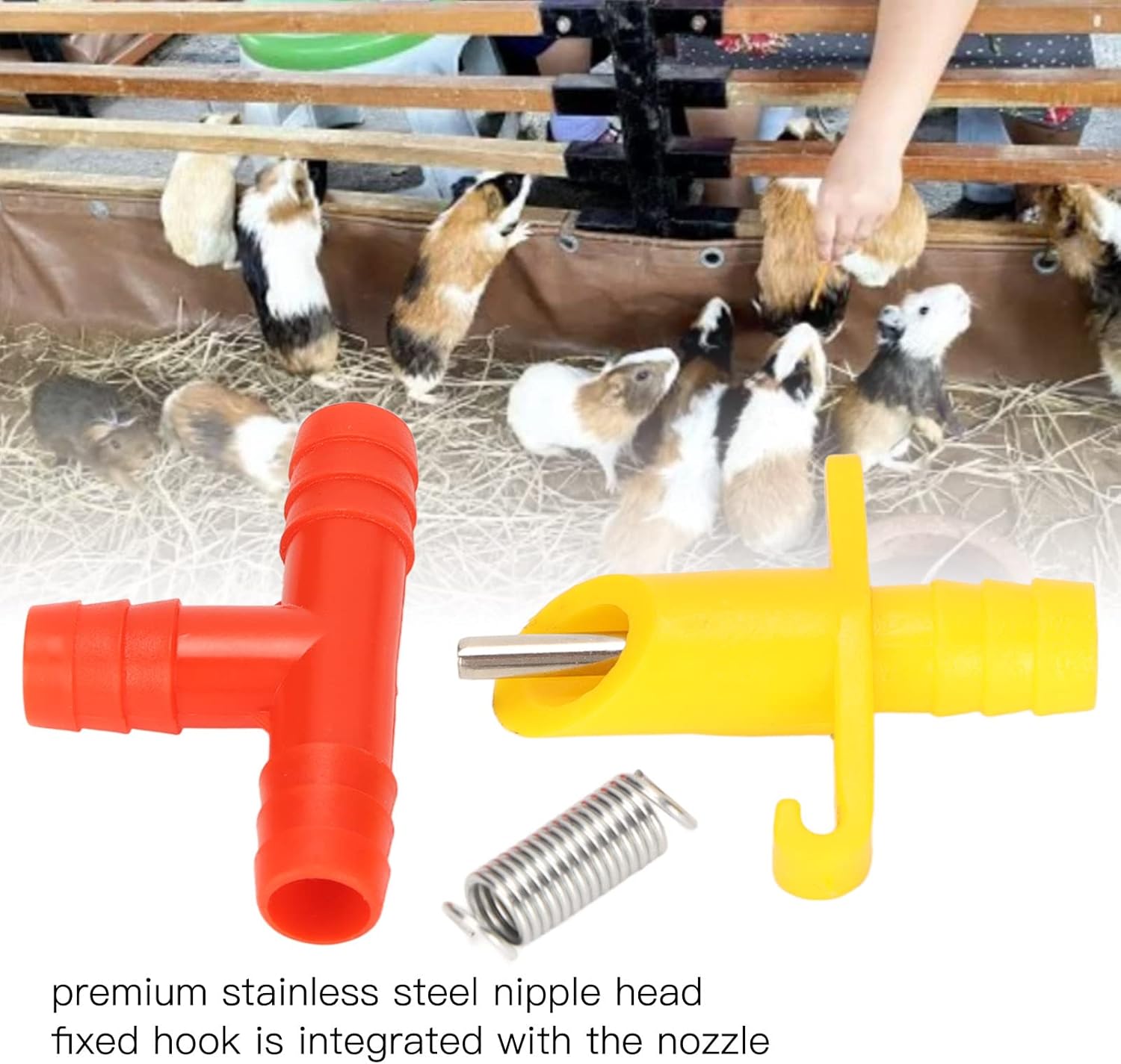 100 Set Rodents Automatic Waterer, Stainless Steel and Plastic Integrated, Automatic Water Nipple, Excellent for Guinea Pigs, s, Ferrets and Other Small Animals