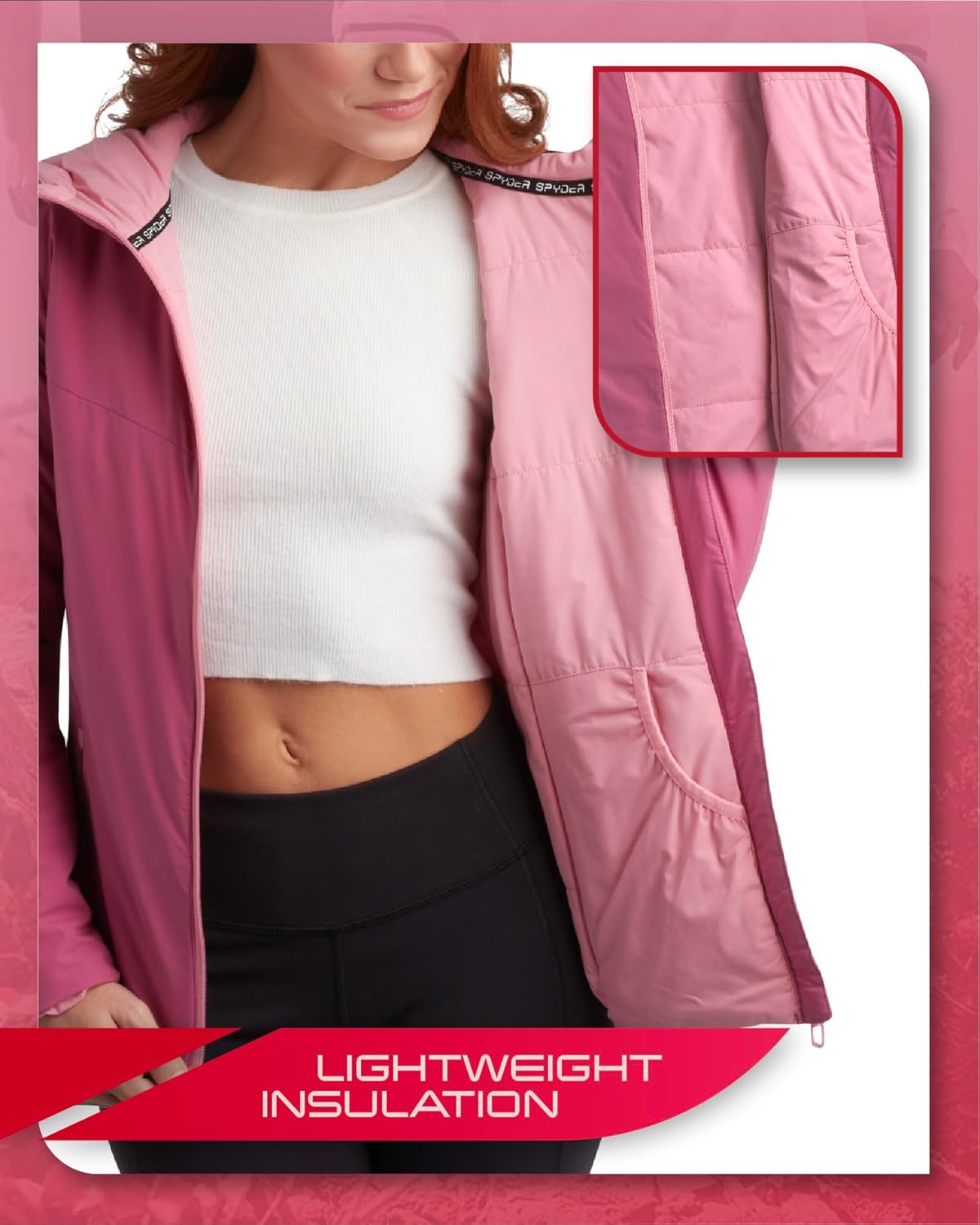 Spyder Womens Windbreaker Jacket - Lightweight Insulated Wind Resistant Waterproof Jackets for Women Zip Up Womens Jacket - Image 2