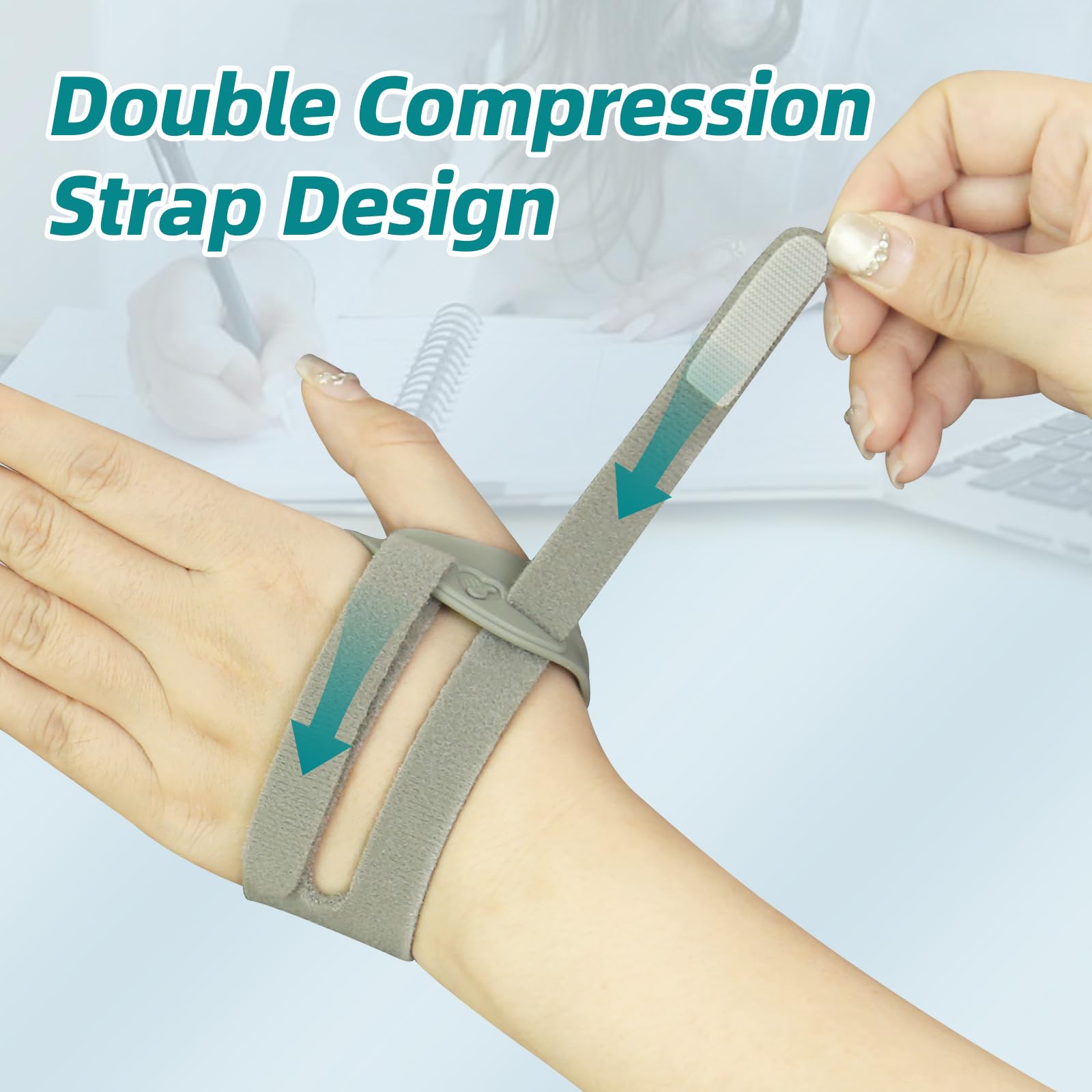 CMC Daumenbandage für rechte Hand, Arthritis-Daumenstabilisator mit Memory-Form, verstellbare Fingerschiene für Hände, Handgelenk, Schmerzlinderung, für Männer und Frauen (Grau-Linkshänder