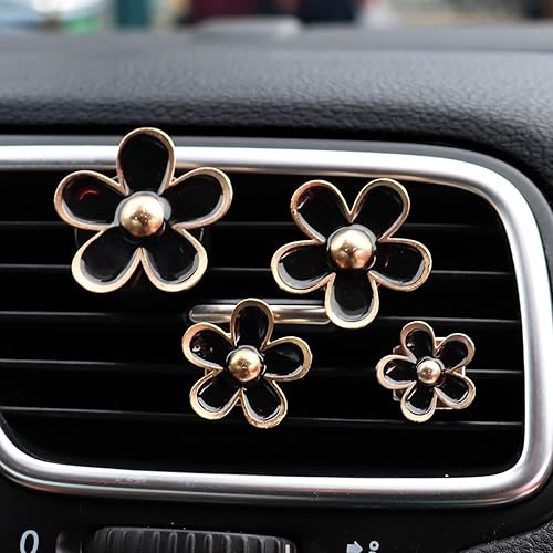 Miniatura 15 de Daisy Clips de ventilación de aire, 4 piezas de lindas flores clip de salida de aire acondicionado de automóvil, clip para ambientador de automóvil