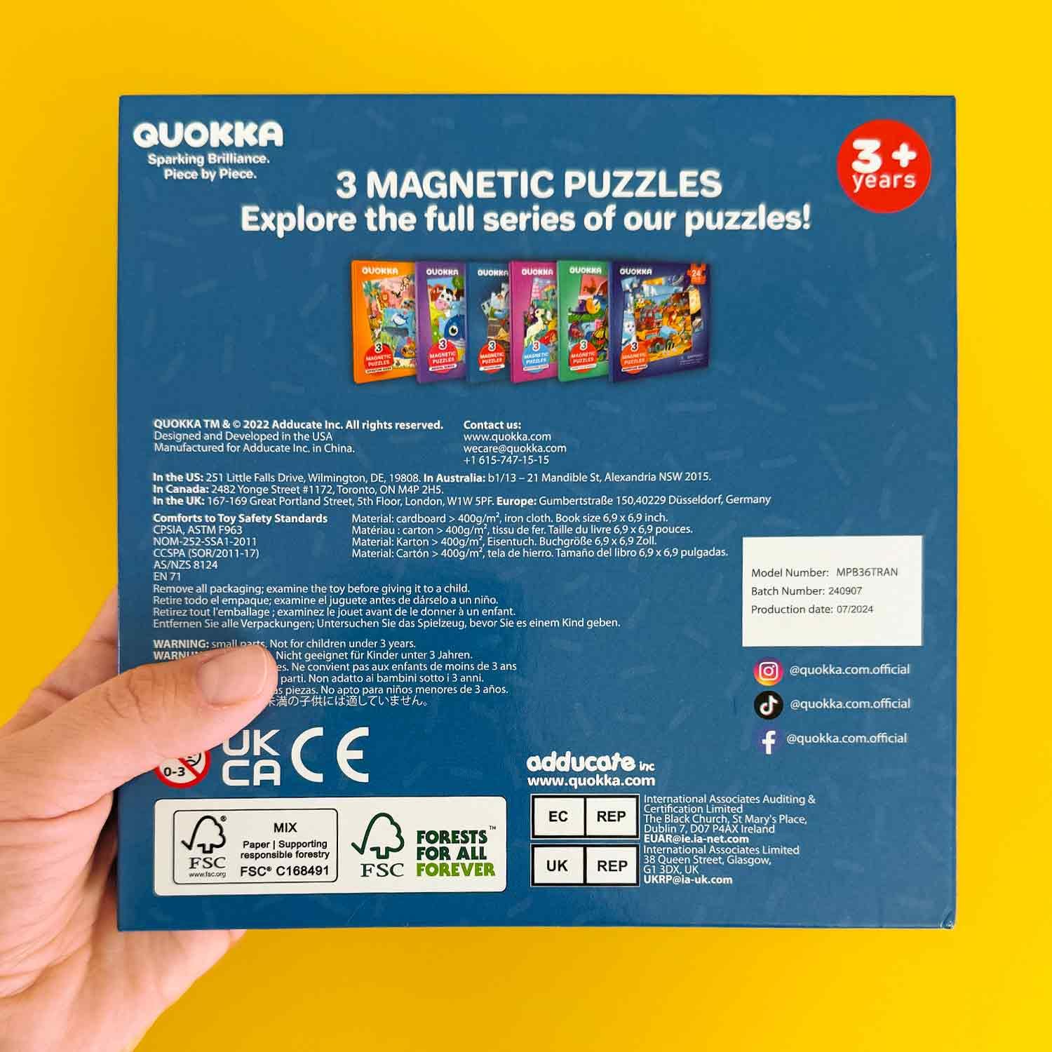 QUOKKA Puzzle Magnetico 2 3 Años – Juegos Viaje Niños 3 4 5 Años – 36 Piezas Puzzle de Transporte – Actividades Niños Viaje en Avión – Juego Magnetico Regalo