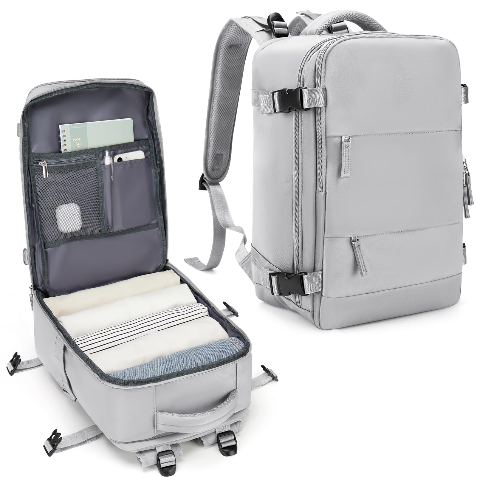 SZLX Zaino Ryanair 40x20x25 Donna Zaino da Viaggio Bagaglio a Mano 20L Uomo Borse da cabina 45x36x20 Easyjet Travel Backpack Adatto a laptop da 14 Pollici con scomparto per scarpe per Lavoro e Scuola
