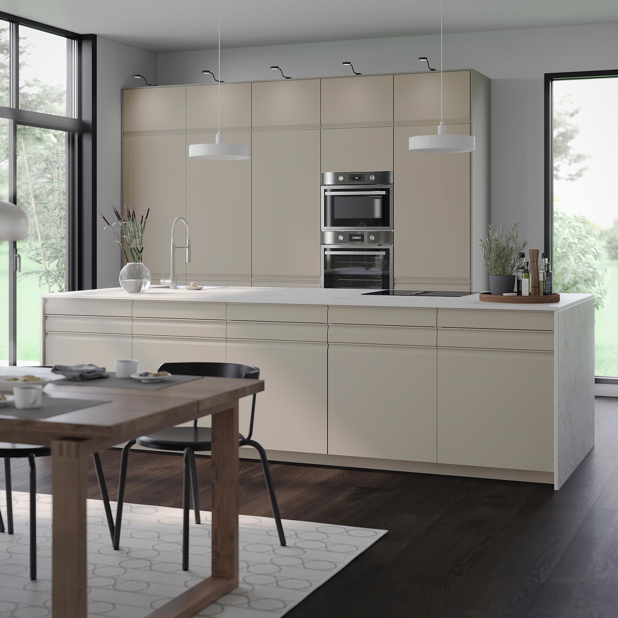 ProTuning METOD High Cab f Refrigerator/Freezer with 3 Doors White/Upplöv Matte Dark Beige, 60x60x220cm on Fridge.com