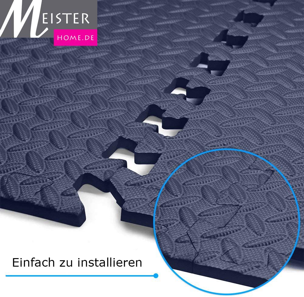 Meisterhome - 60x60x1cm - 21 Stuck - 7.56 m² -Tardis blue Schutzmatten Set Puzzlematte Bodenschutz Matte - Puzzle Bodenschutzmatten Unterlegmatte | Fitnessmatte Turnmatte Sportmatte Trainingsmatte
