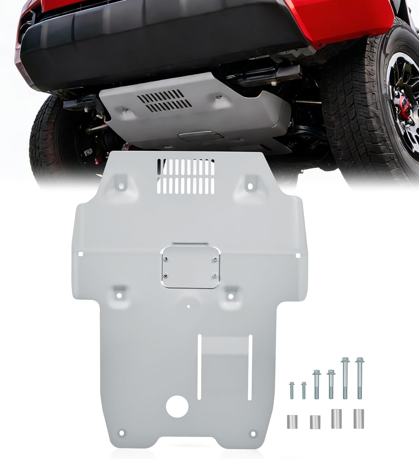 VRC Front Skid Plate Protection Compatible with 2016-2023 Toyota Tacoma Replacement for PTR60-35190 Aluminum Alloy Powder Coated (2016-2023 Toyota Tacoma)