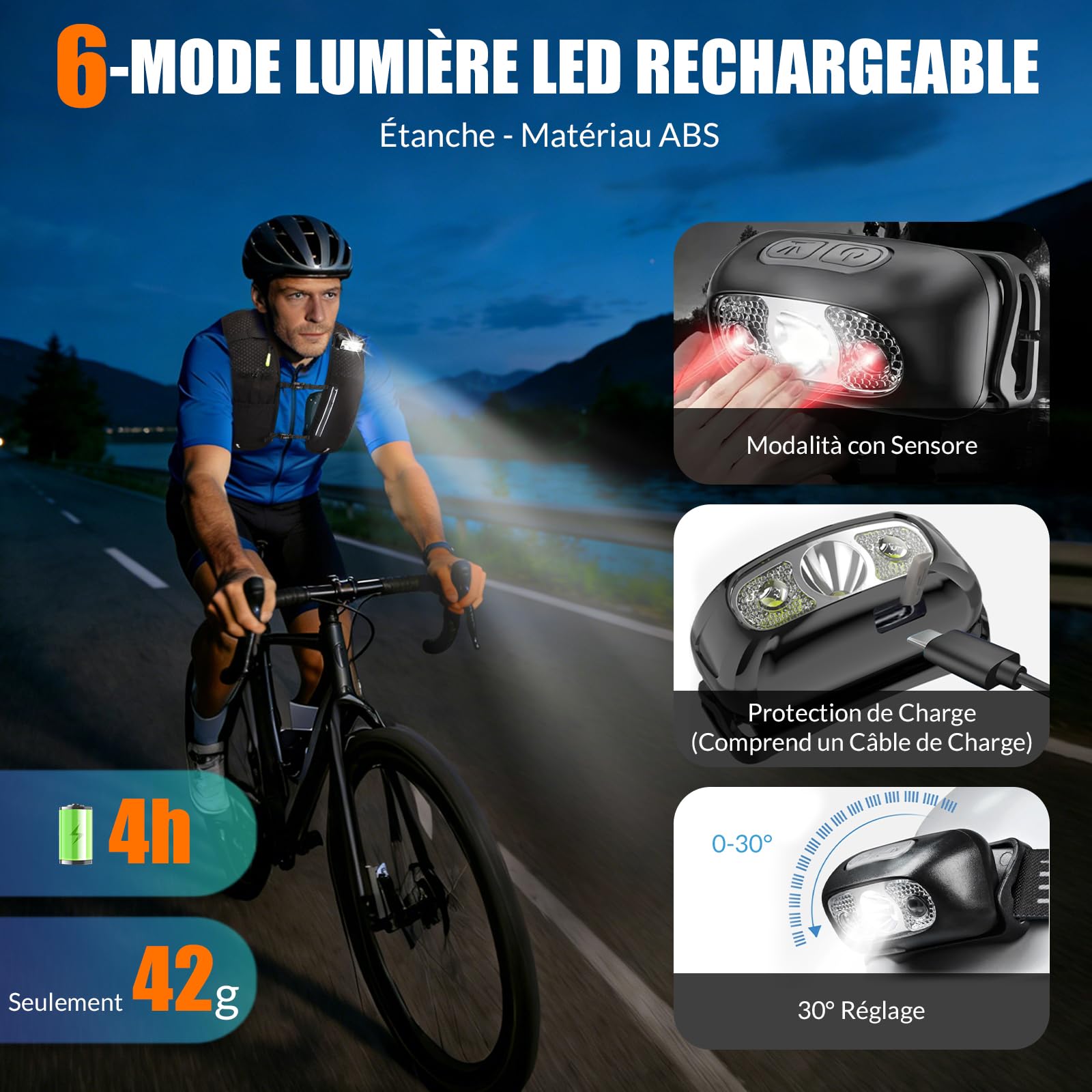 Gilet Hydratation Running Femme Réfléchissant avec Flasque 500 ML et Lumière LED, Gilet Course a Pied Homme Léger 170g pour Marathon, Trail, Randonnée