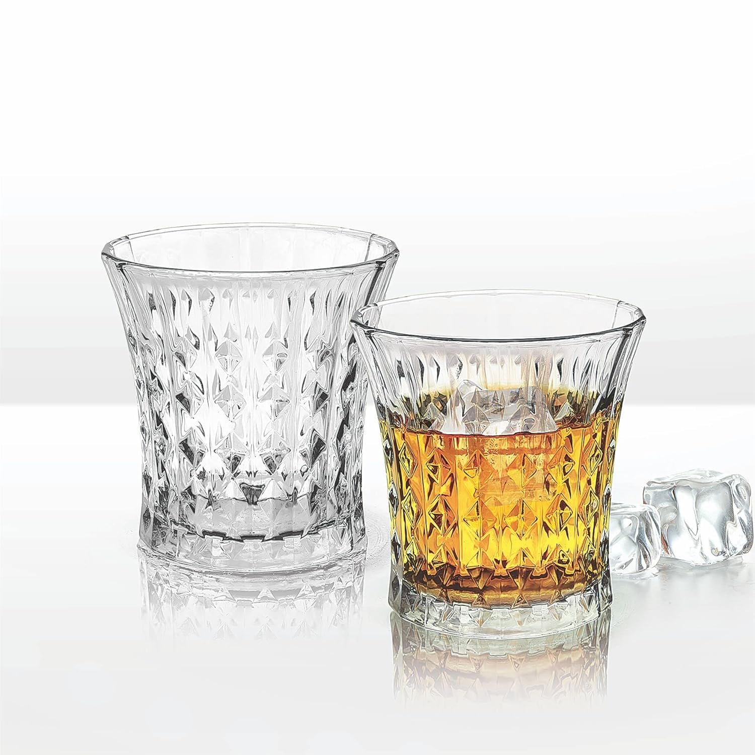ROCKFORD Italian Premium Whiskey Glasses Set of 2, 300ML, Transparent, Old Fashioned Barware Tumbler for Scotch, Vodka, Bourbon, Liquor, Cocktail, Square Crystal Glass for Stylish Drink Presentation — Amazon image 11