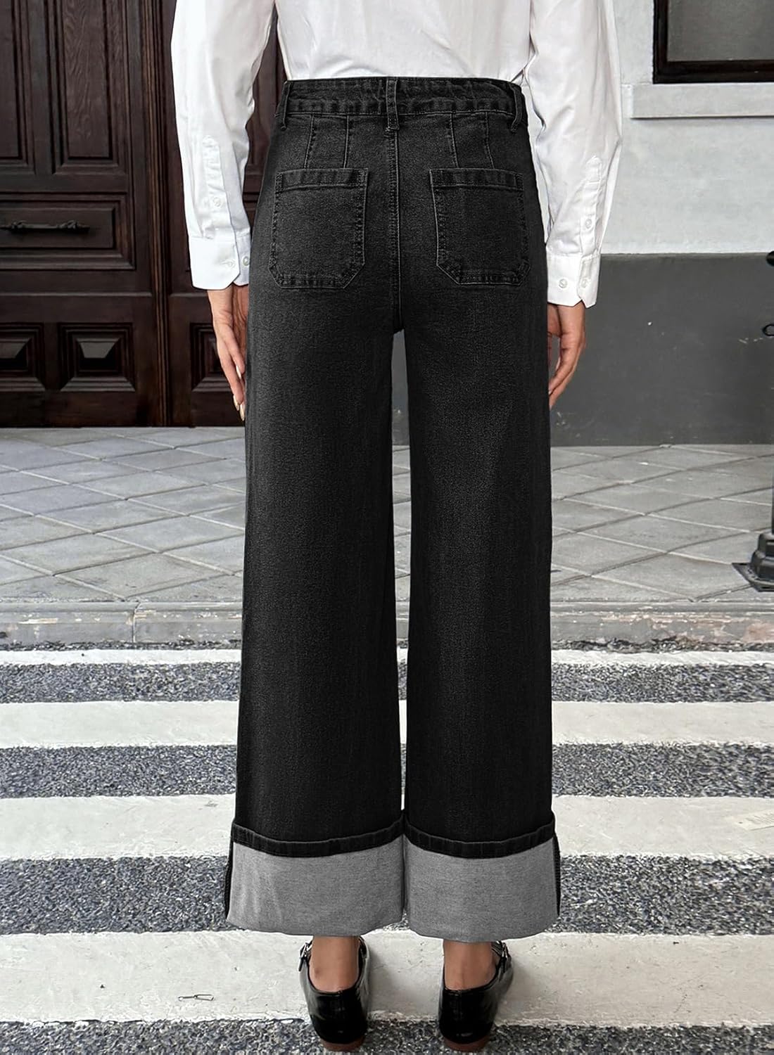 EVALESS Women's High Waisted Wide Leg Jeans - Image 2