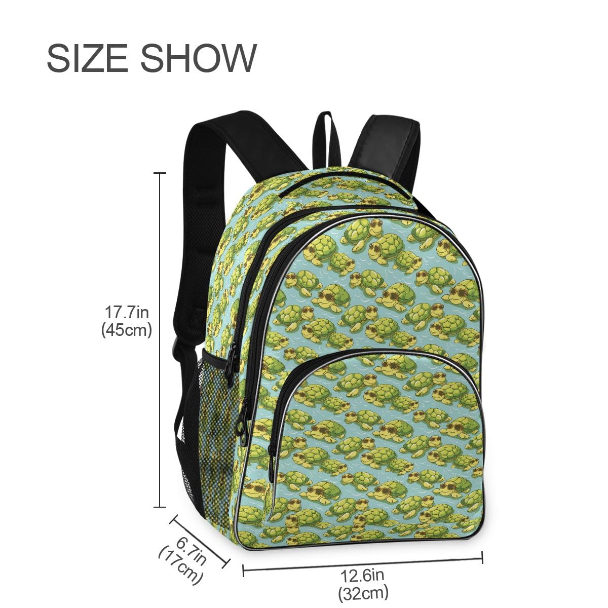 Wanderrucksack für Studenten, College, Tagesrucksack, Büchertasche, Jungen, Mädchen, Schultasche, Reisen, 478, Schildkröten