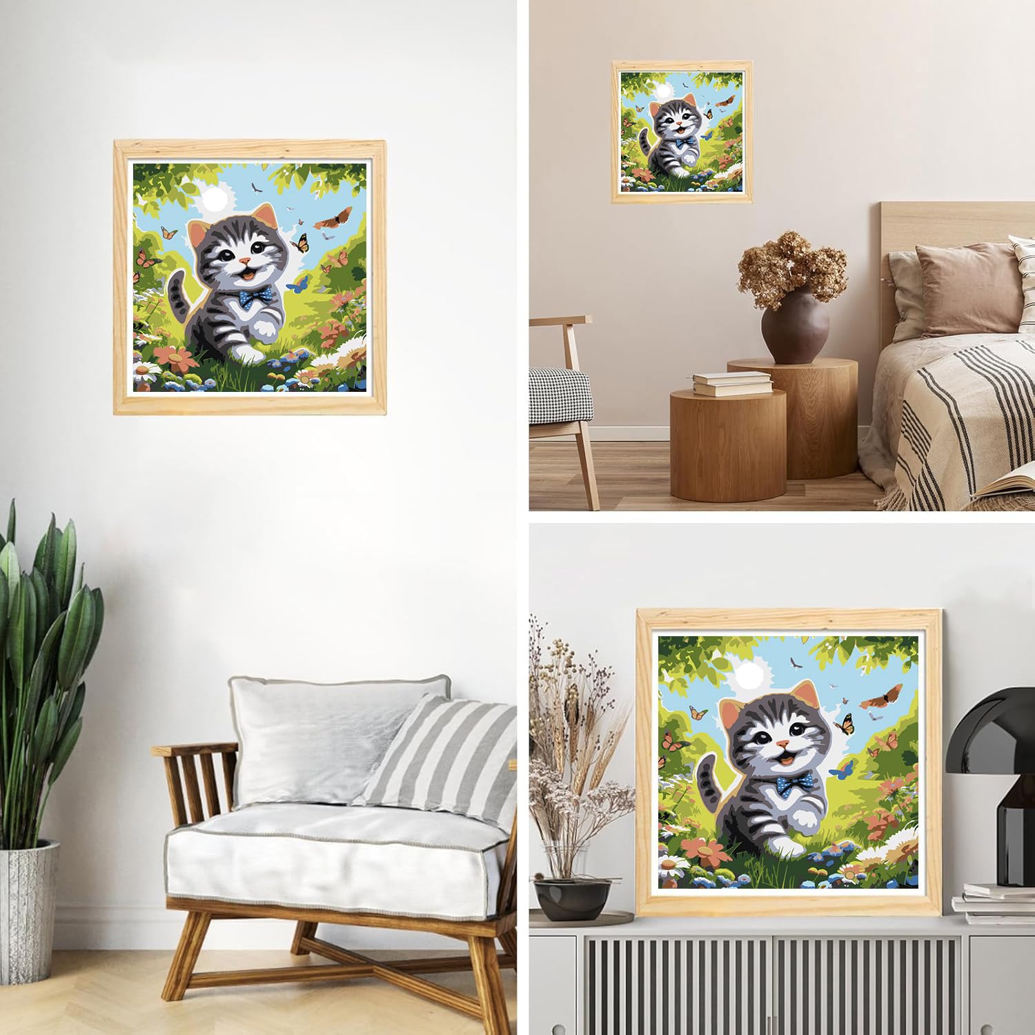 Luckyarina Peinture Par Numéros Chat Noir – 30x40 Cm, Toile Pré-imprimée, Peintures Acryliques, Pinceaux – Dès 5 Ans, Débutant, Déco Murale