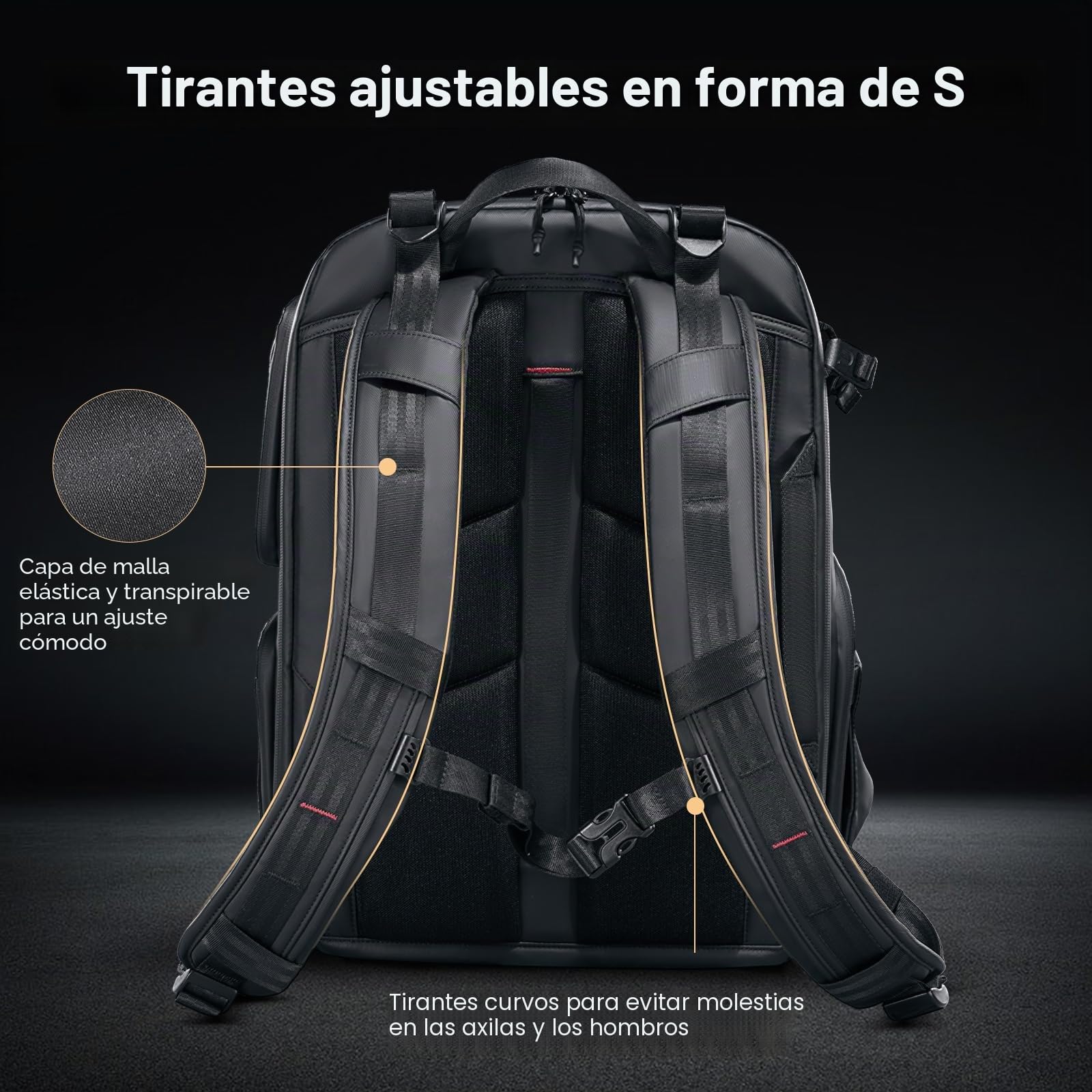 ULANZI BP10 Mochila Cámara Cáscara Dura, Bolsa de Cámara Impermeable Profesional Para Fotografía, Para Unisex Drone DSLR Cámara Sin Espejo Objetivo Trípode 17'', Portátil, Negro, 35L