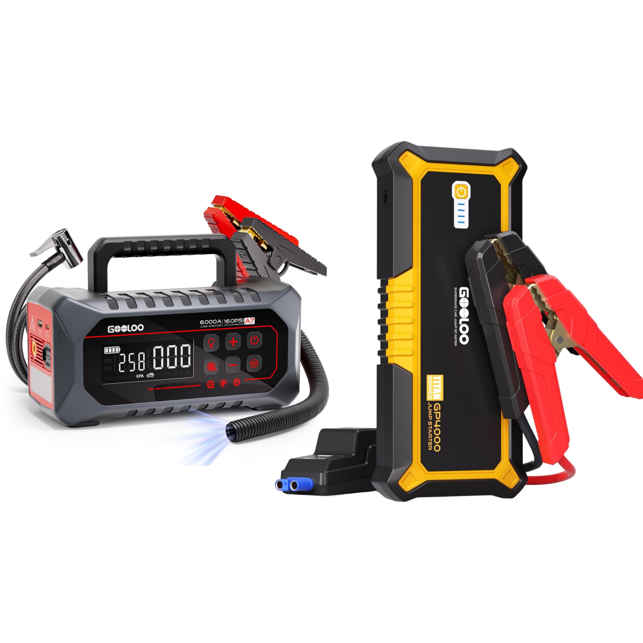GOOLOO GP4000 Jump Starter GOOLOO A7 Jump Starter with Air Compressor