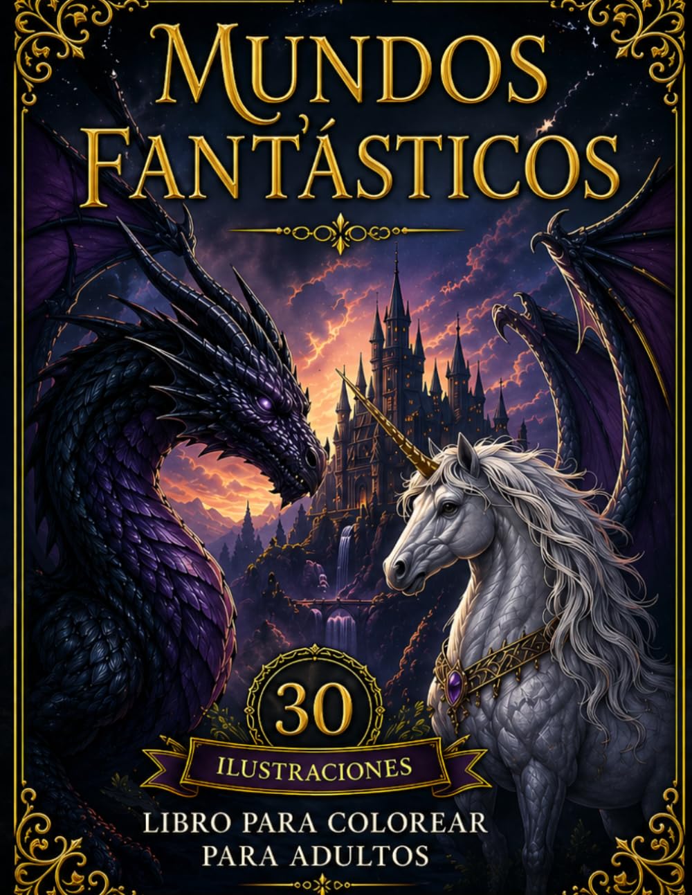 Fantasía: Libro de Colorear para Adultos: 30 ilustraciones Mágicas para Relajarse y Desconectar