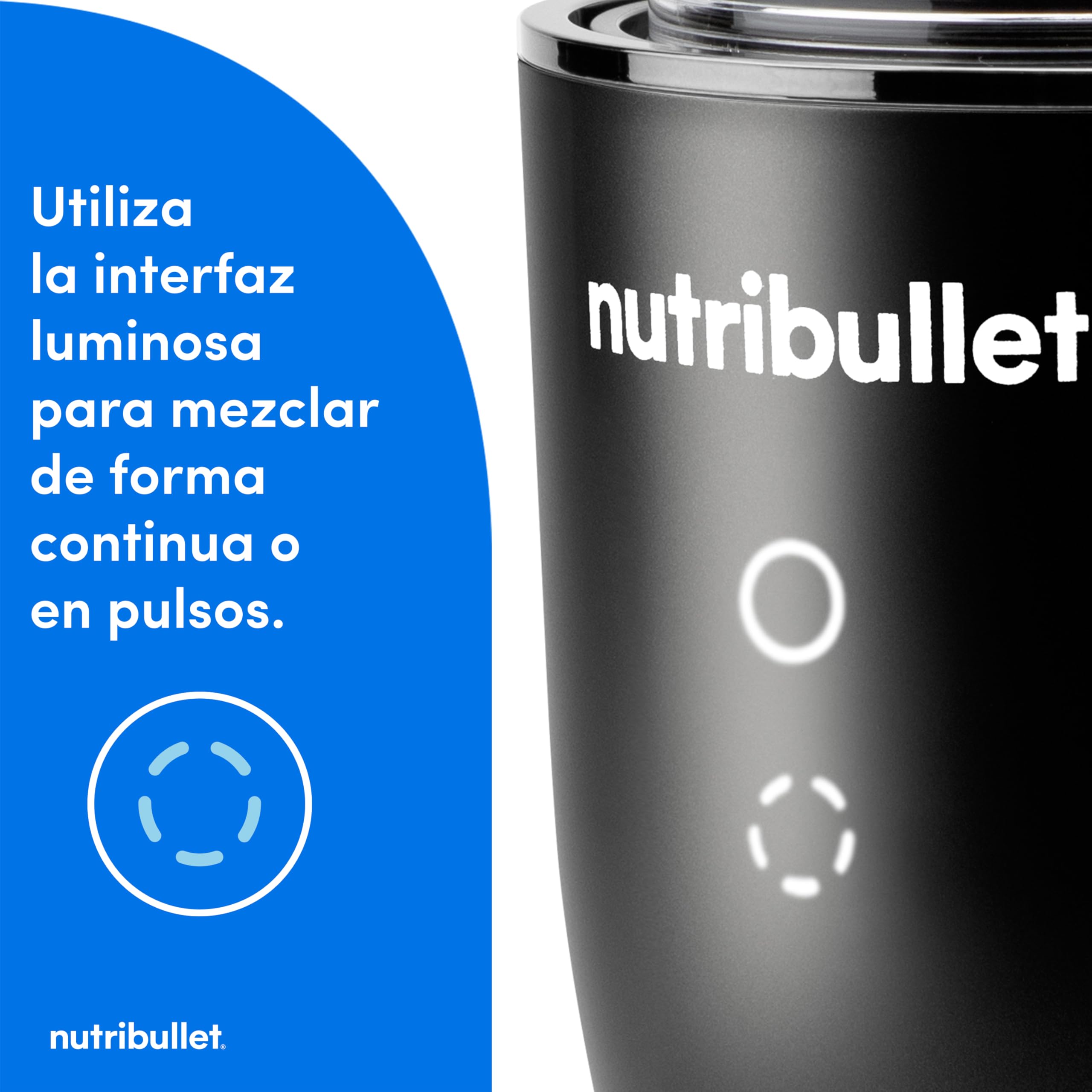 nutribullet Ultra NB1206MB, Vaso de Tritan, Cuchillas de Acero Inoxidable, Batidora Personal para Smoothies, 2 Vasos de 900 ml y 700 ml, Incluye 2 Tapas para Llevar, 1200W, Negro