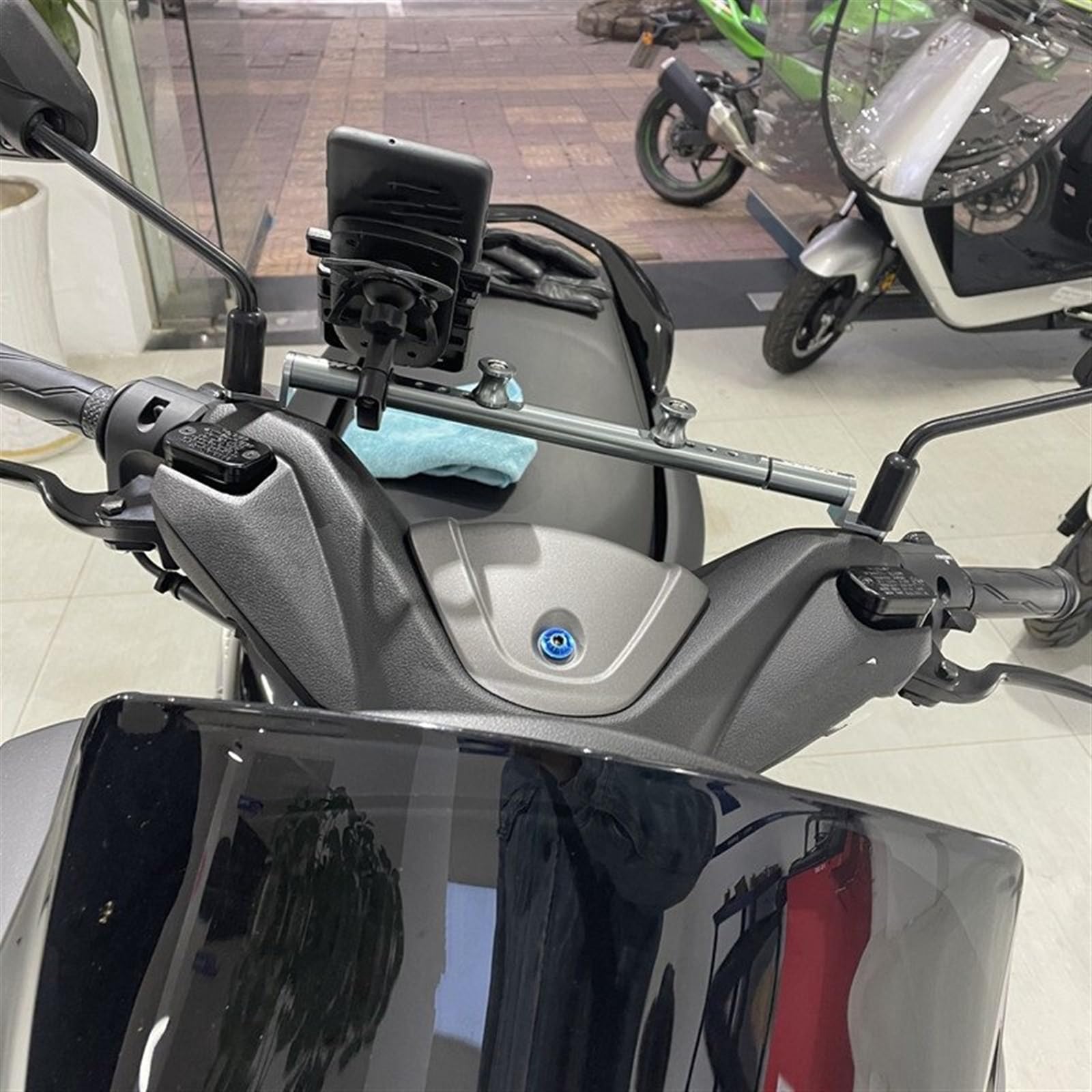 Motocykl Wielofunkcyjny Stojak Na Telefon Komórkowy Balance Bar Poprzeczka Dla HONDA NC700D NC750D INTEGRA 700 750 (Kolor : Black, Rozmiar : 1)