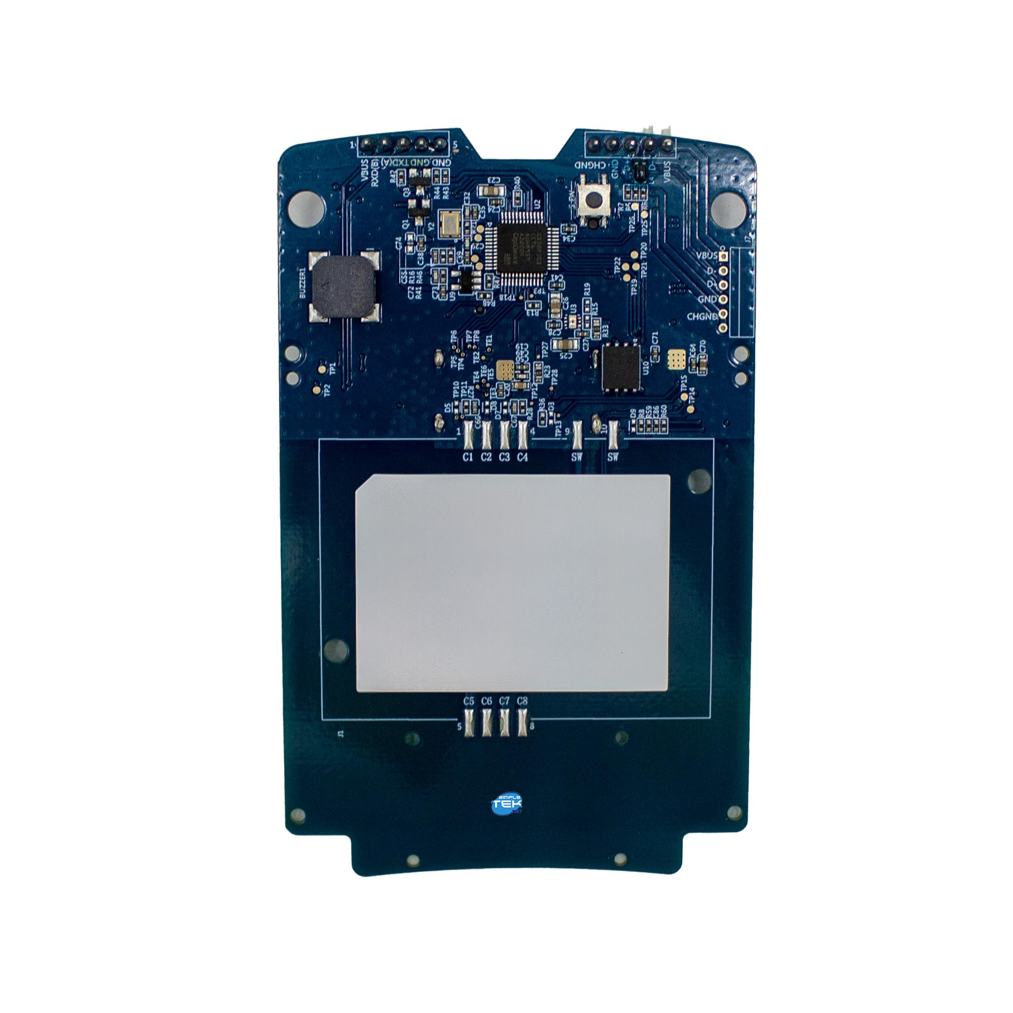 SIMPLETEK – Módulo Lector de tarjetas inteligentes NFC RFID sin contacto Tarjeta de emulación | ISO 14443, MIFARE®, FeliCa, ISO 18092 NFC, ISO 15693, R/W, CCID, PC/SC, UBS 2.0, VGA, Conector JST SH, LED bicolor