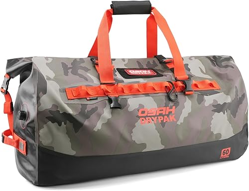 Bolsa de lona impermeable 25L40L60L  Bolsa trasera de motocicleta resistente, bolsa seca enrollable para viajes, camping, canotaje, kayak, aventura