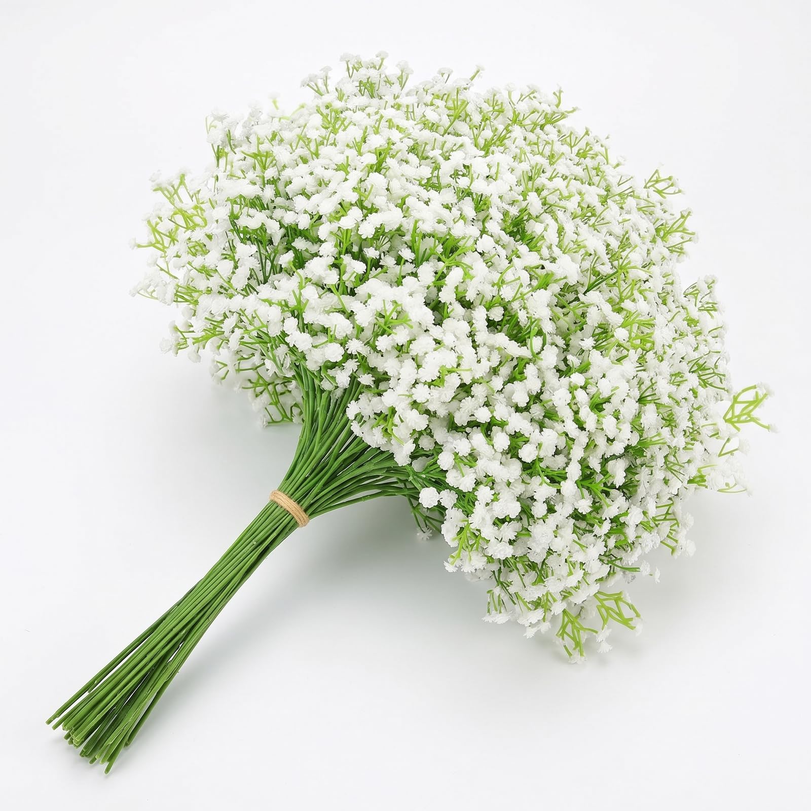 Xazuninsu 12 PCS Gypsophila Artificial Flowers, White Breath Flowers Artificial Bouquets Real Touch Easy-to-Shape for Wedding Diy Home Decoration