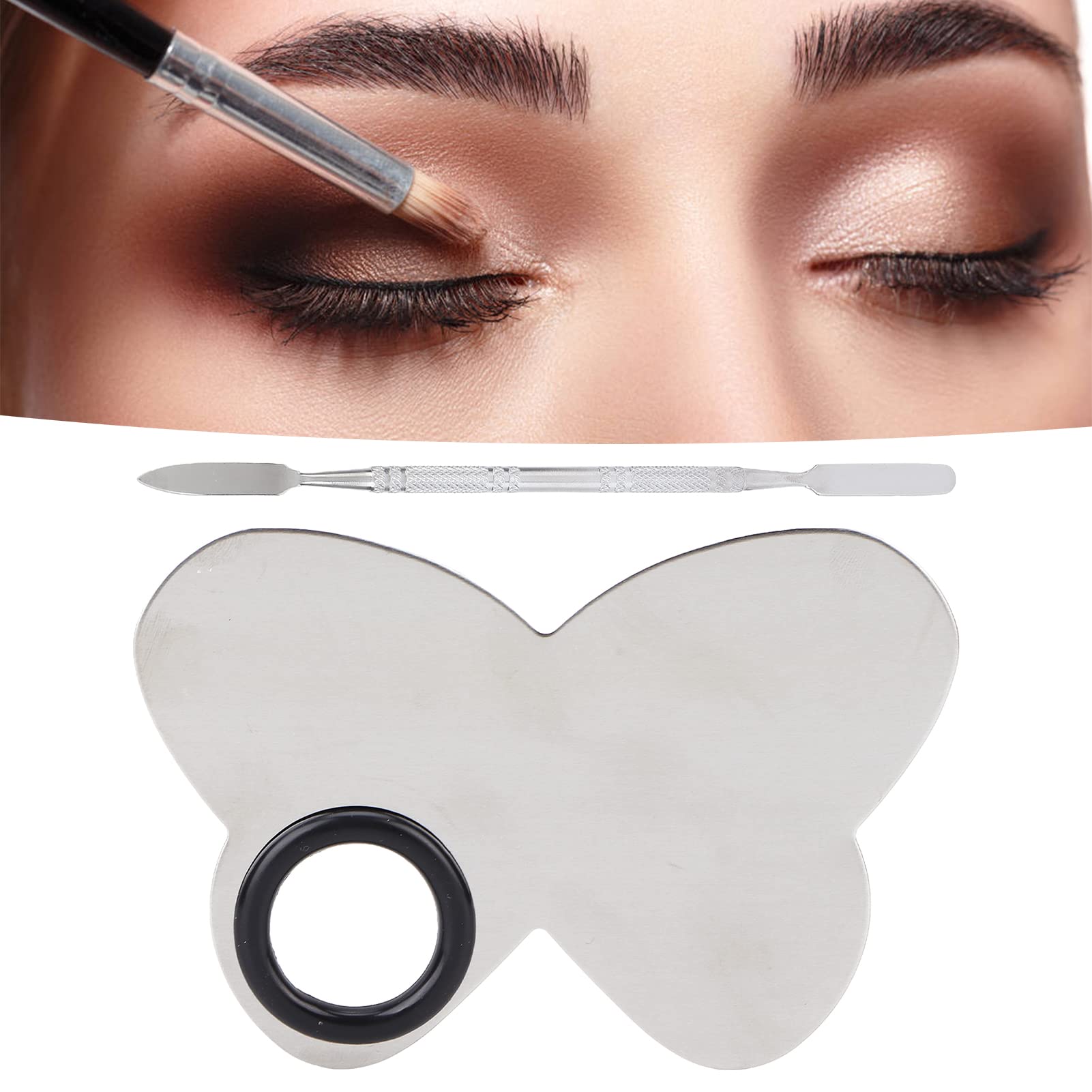 Makeup Mixing Palette, Stainless Steel Makeup Palette with Color Mixing Stick Set, Cosmetic Mixing Palette with Spatula for Makeup Artist-image-11